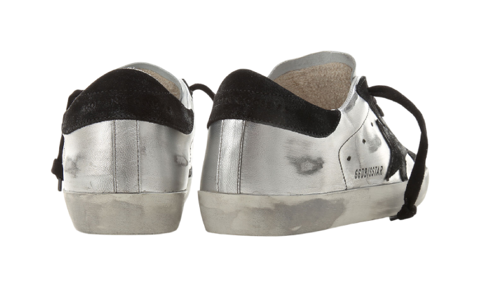 GOLDEN GOOSE SUPER STAR FULL SILVER BLACK SUEDE