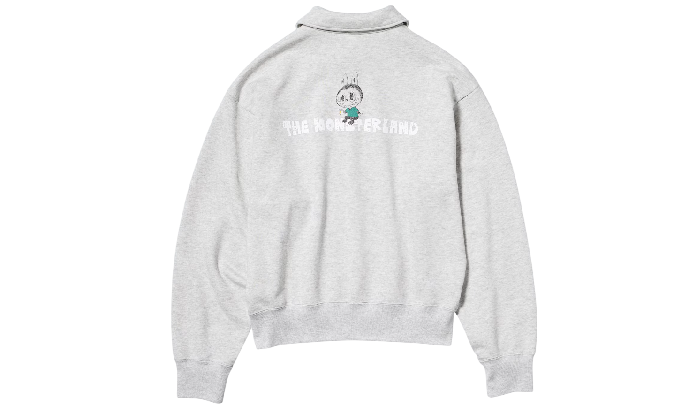 QUARTER ZIP HOODIE UNIQLO X POP MART LABUBU GREY