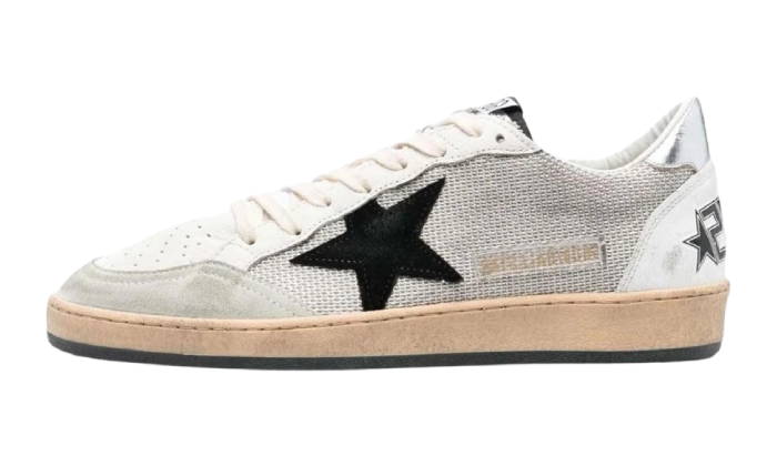 GOLDEN GOOSE BALLSTAR SUEDE RETE BLACK GREY