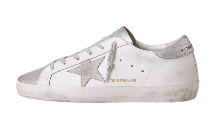 GOLDEN GOOSE SUPER STAR SILVER & SUEDE STELLA