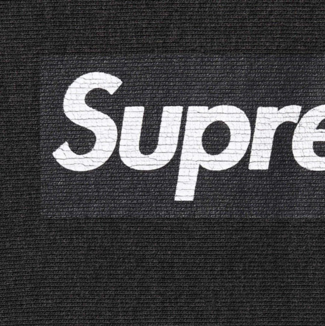 SUPREME WASHED BOX LOGO CREWNECK BLACK SS25