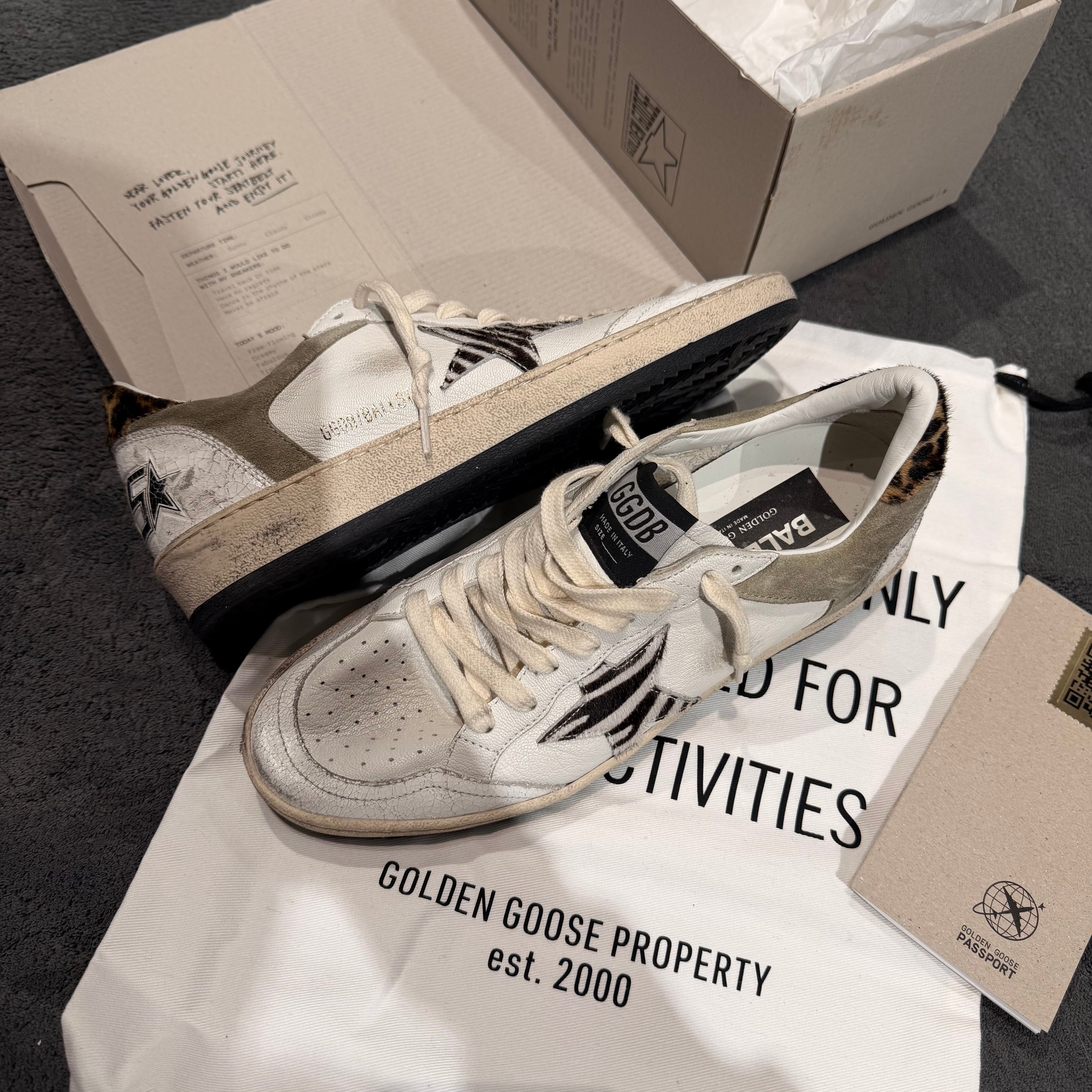 GOLDEN GOOSE BALLSTAR STELLA ZEBRA & TACCO LEOPARD