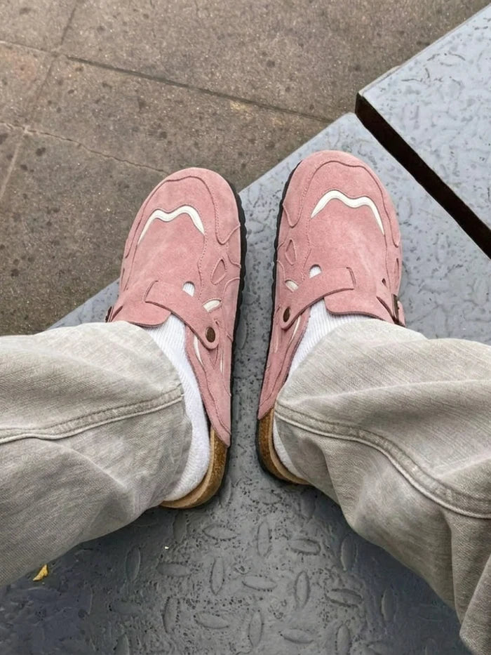 SLIP-ON BABY PINK PATCHWORK - Shoebuya Brand