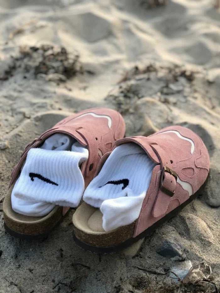 SLIP-ON BABY PINK PATCHWORK - Shoebuya Brand