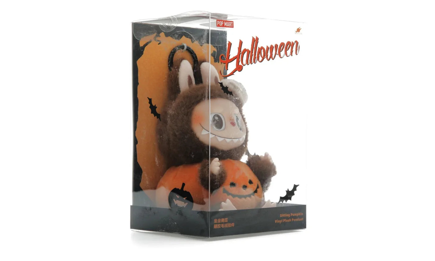 LABUBU HAPPY HALLOWEEN PARTY SERIES-SITTING PUMPKIN VINYL PLUSH PEDANT