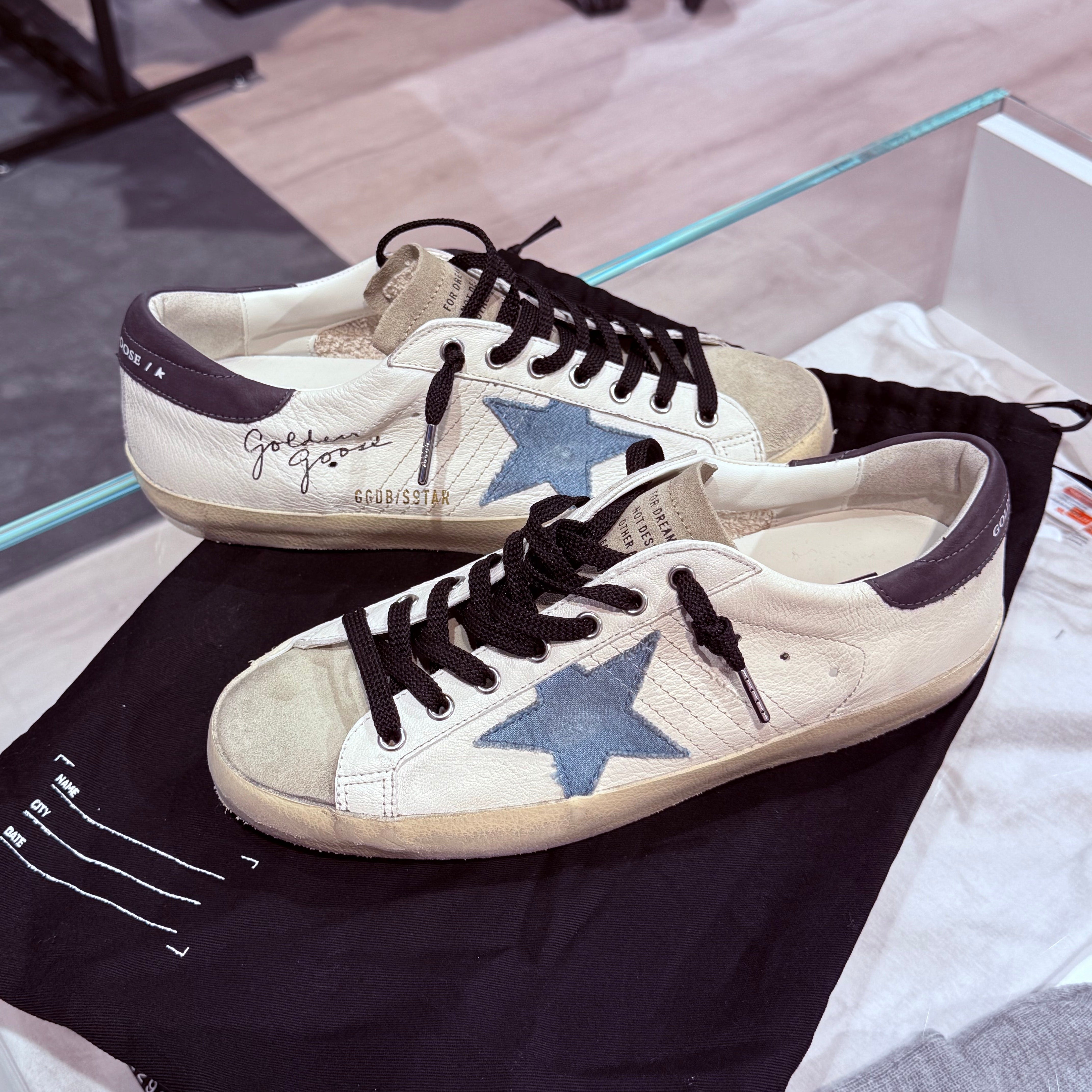 GOLDEN GOOSE SUPER STAR STELLA DENIM TACCO GREY