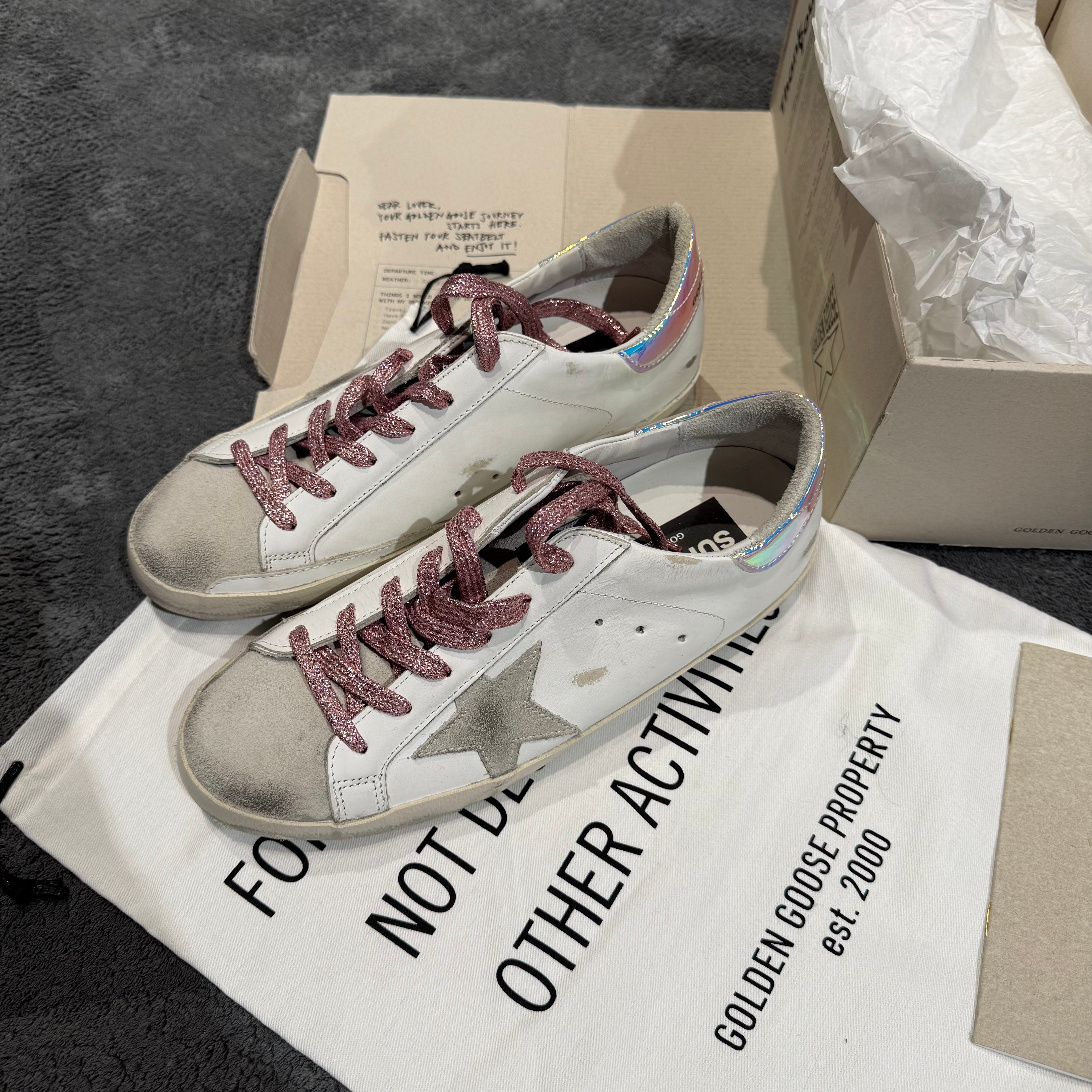 GOLDEN GOOSE SUPER STAR LACES PURPLE GLITTER