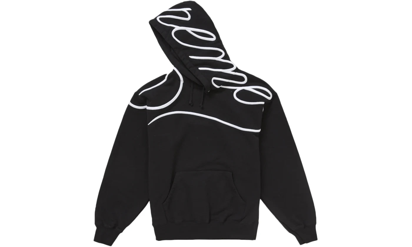 SUPREME SHOULDER SCRIPT HOODIE BLACK