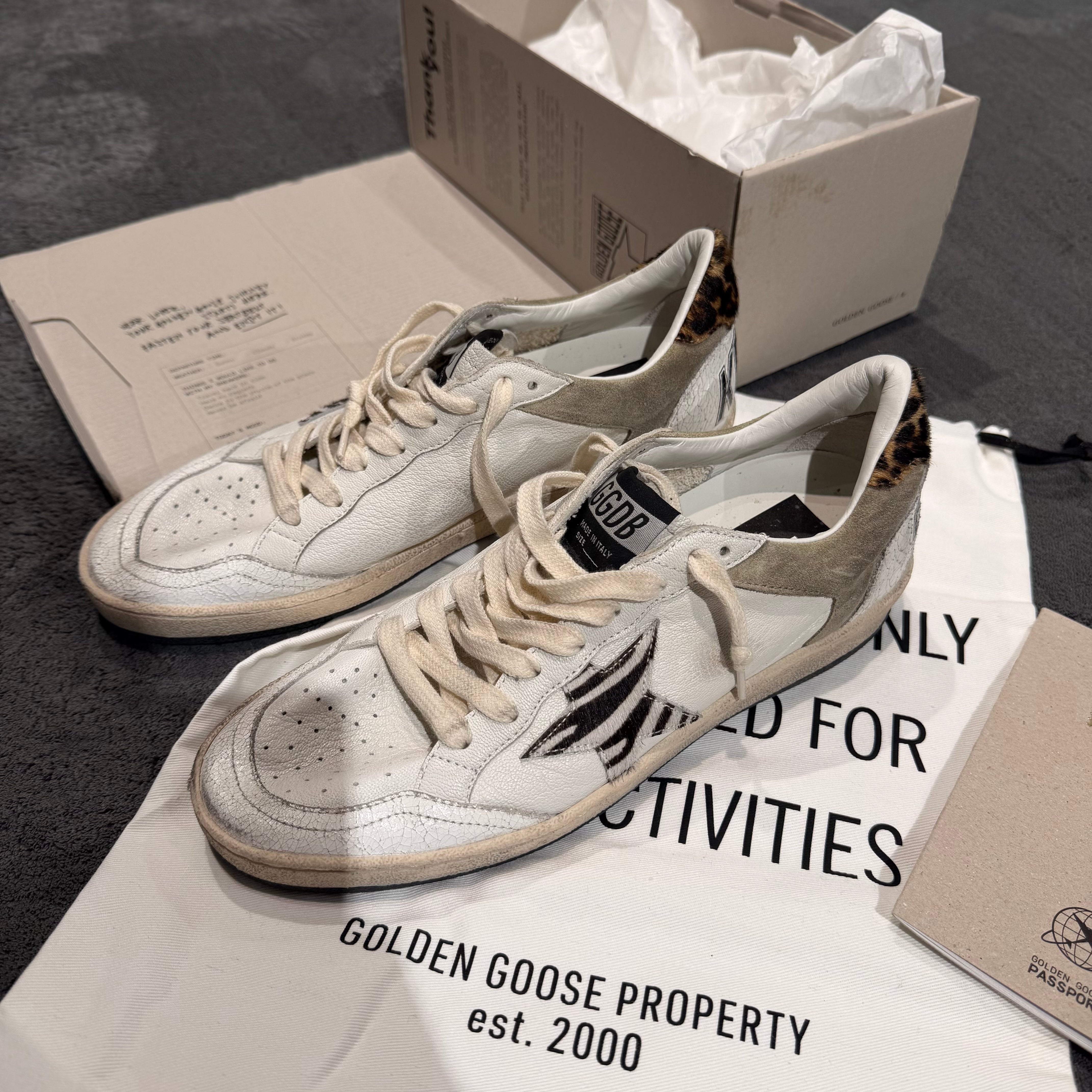 GOLDEN GOOSE BALLSTAR STELLA ZEBRA & TACCO LEOPARD