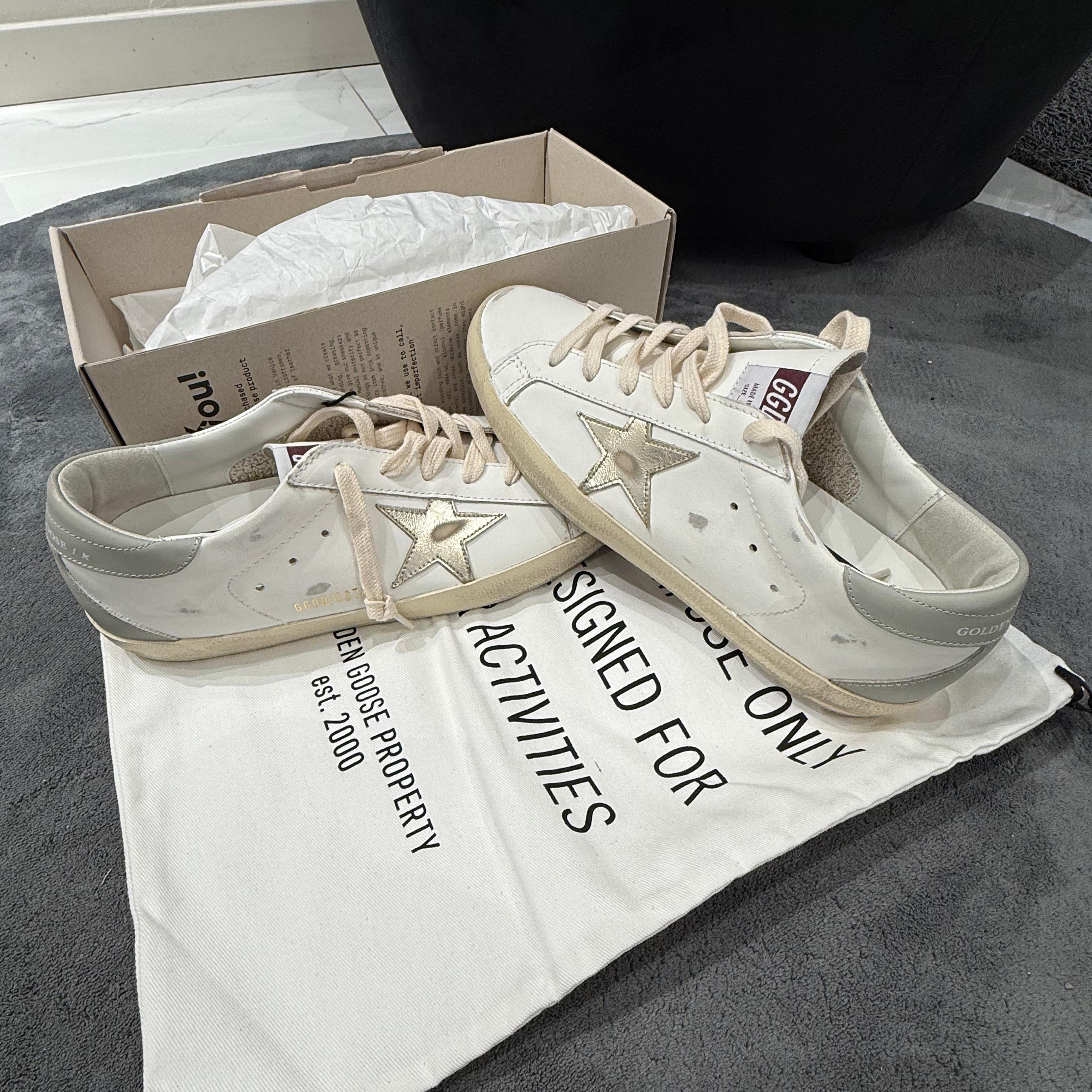 GOLDEN GOOSE SUPER STAR STELLA METALLIC GOLD & TALLONE GREY