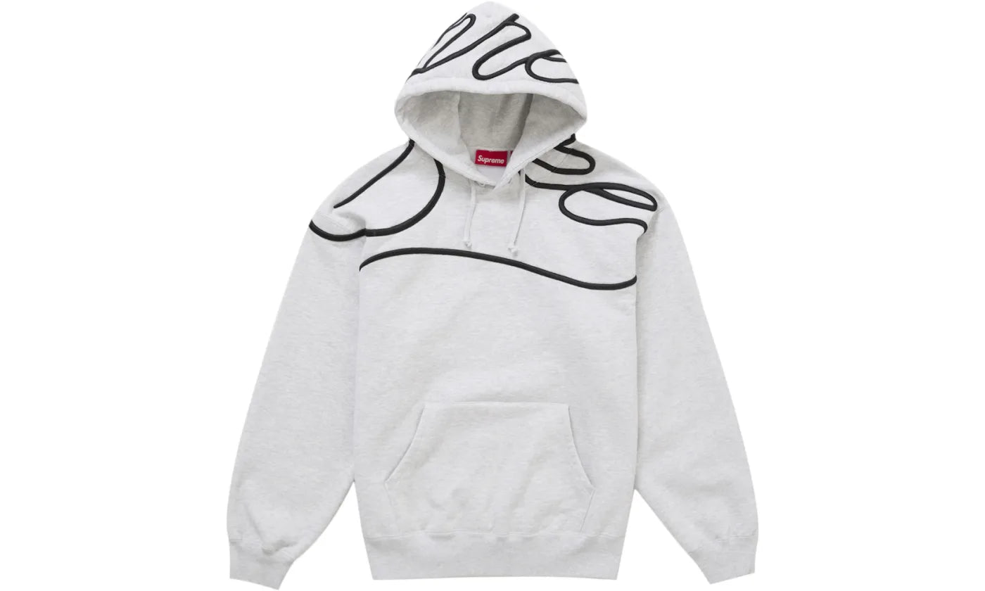 SUPREME SHOULDER SCRIPT HOODIE GREY