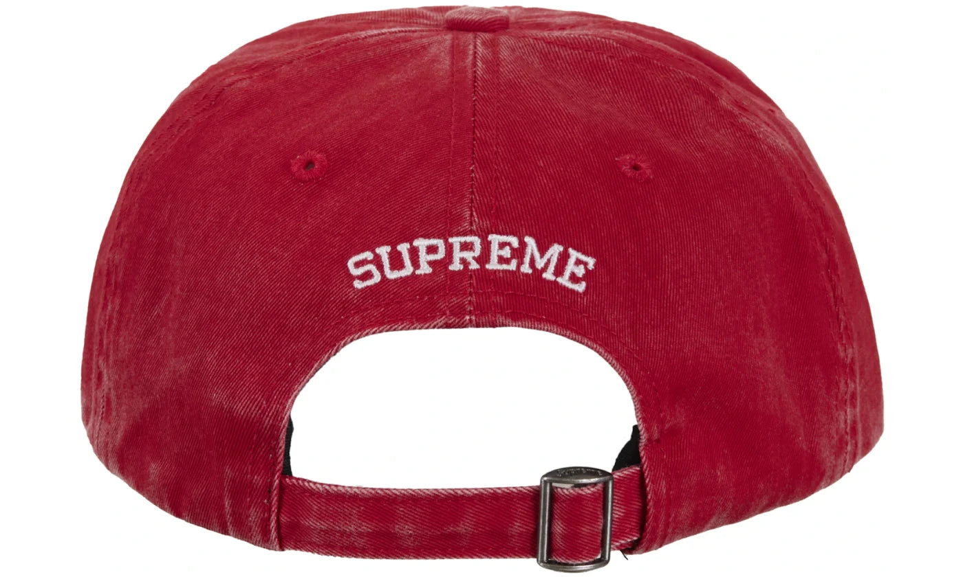 SUPREME PIGMENT COATED S LOGO 6-PANEL RED