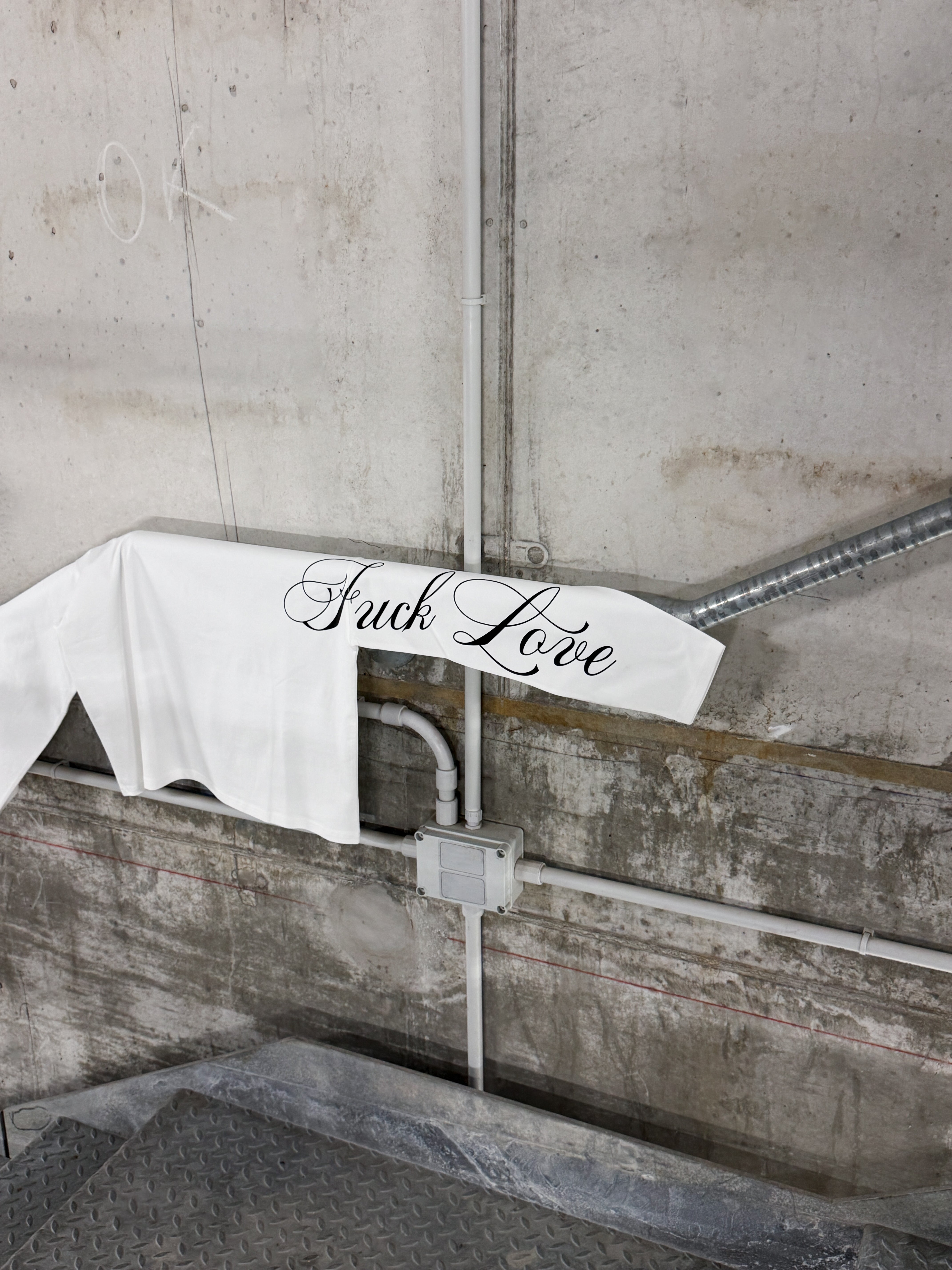 F**K LOVE WHITE BOXY LONGSLEEVE - TheDoubleE