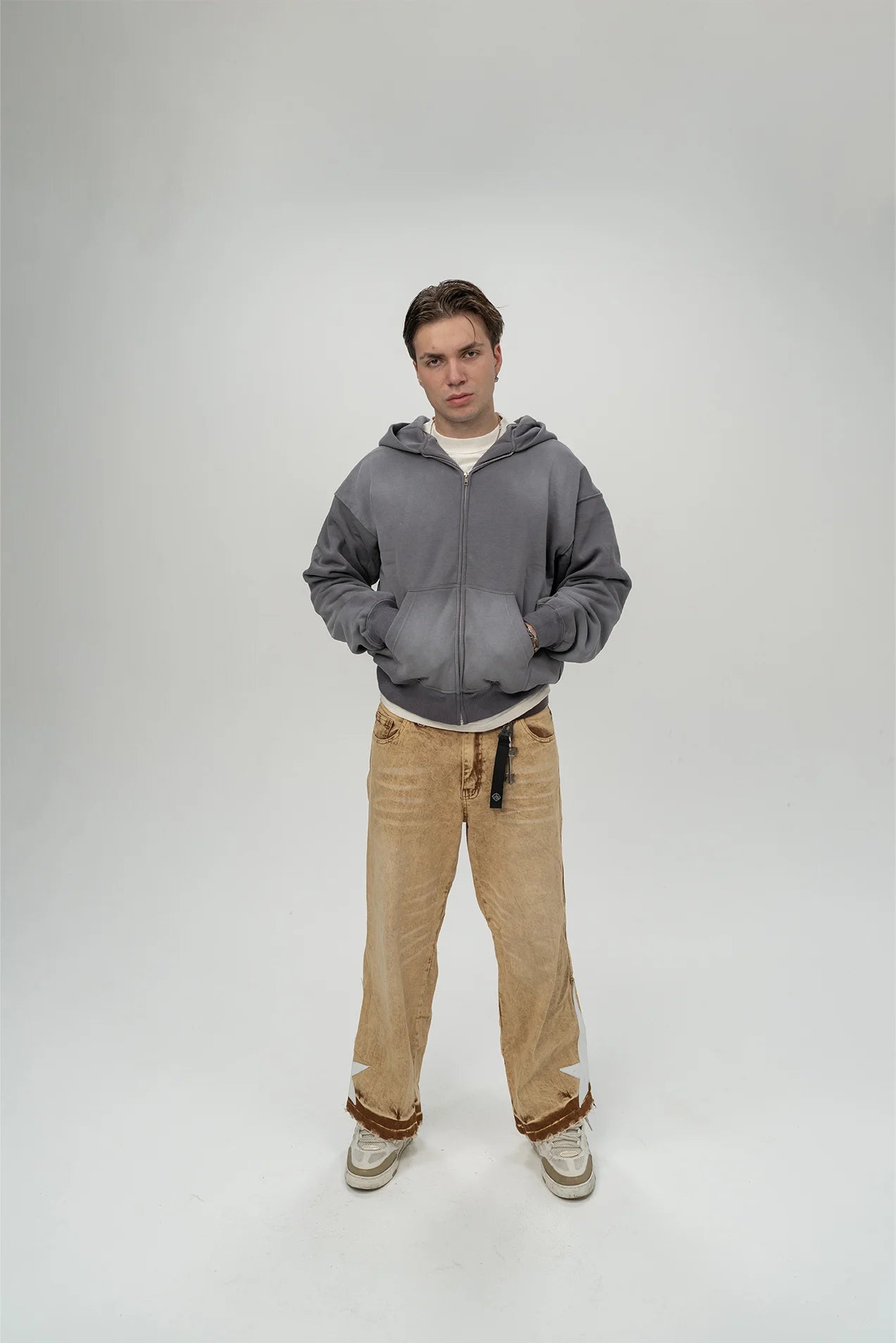 24/7 BASIC ZIP HOODIE GREY - ALESSIO GIFFI