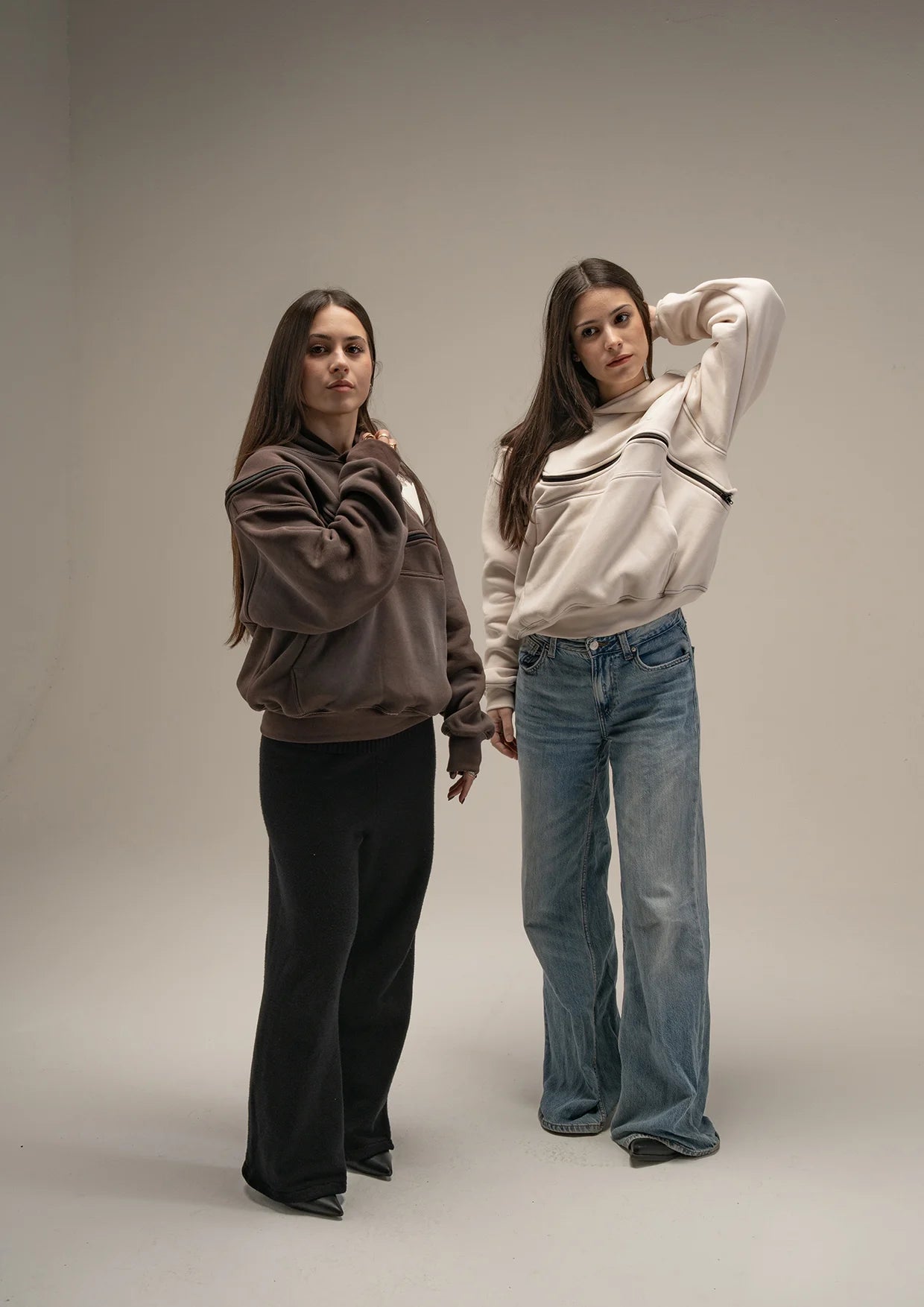 FUSION ZIP PERFECT HOODIE BROWN - ALESSIO GIFFI