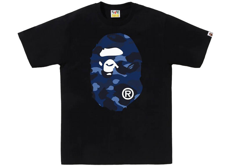 BAPE COLOR CAMO BIG APE HEAD TEE BLACK BLUE