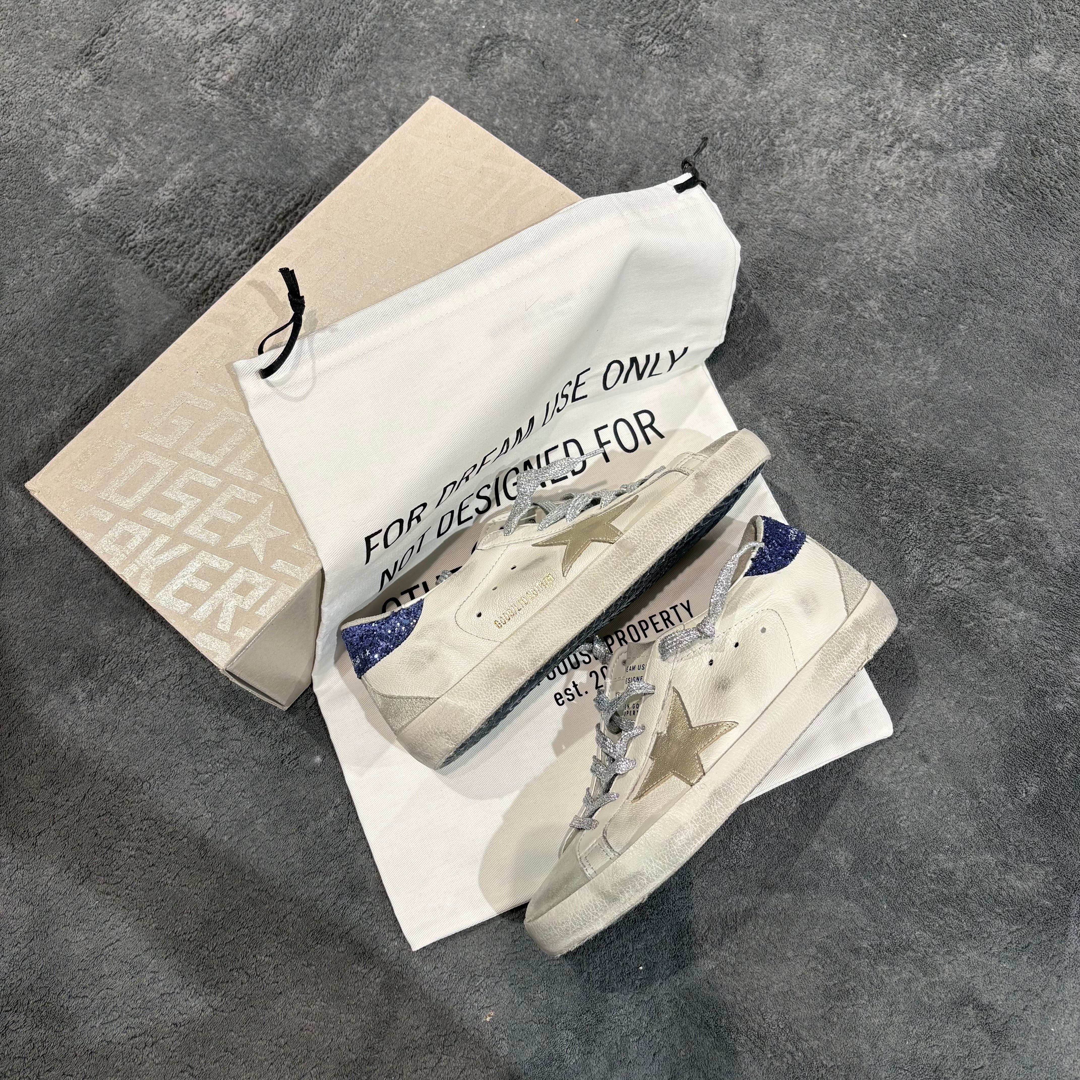 GOLDEN GOOSE SUPER STAR STELLA GOLD & TACCO VIOLET GLITTER