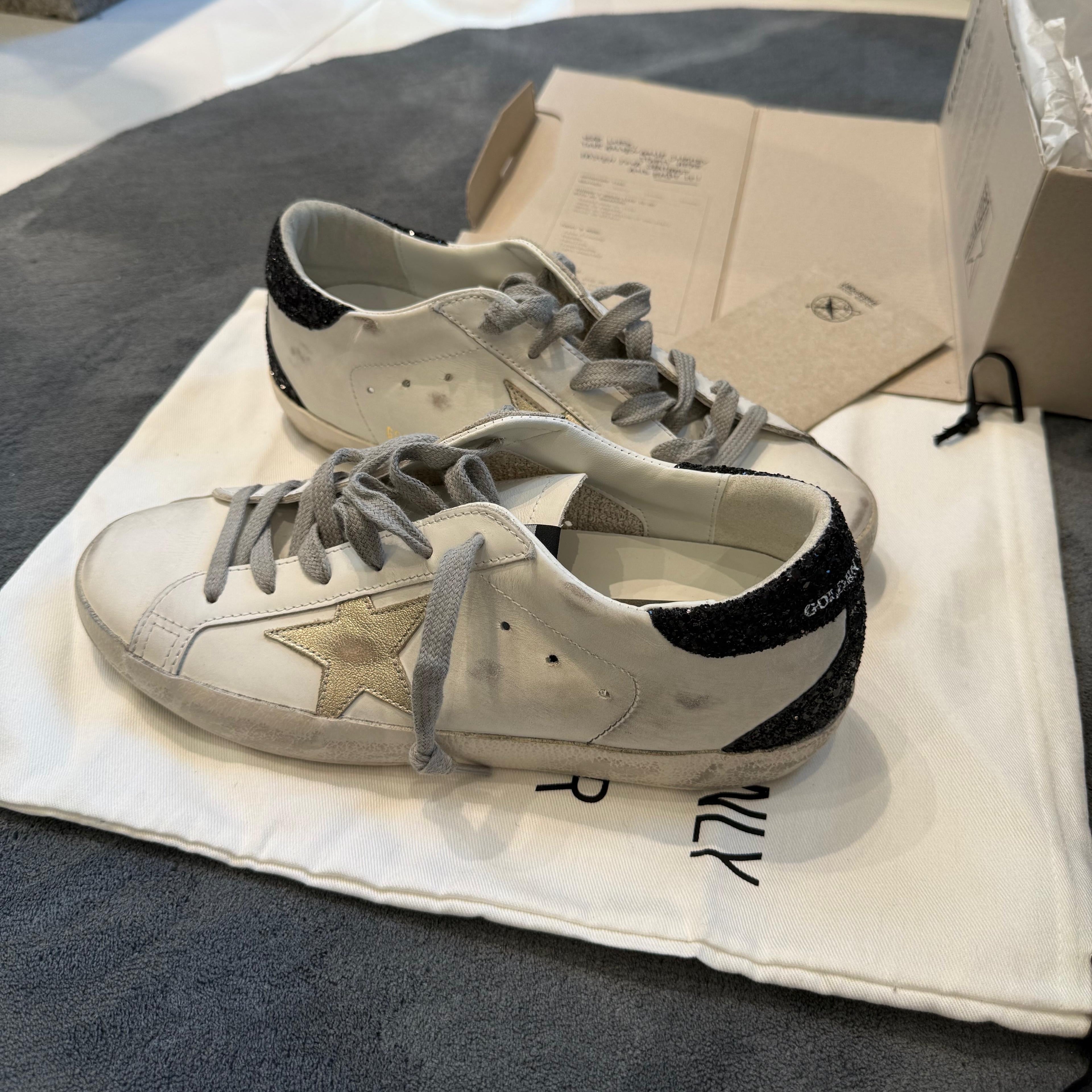 GOLDEN GOOSE SUPER STAR TACCO GLITTER NERO