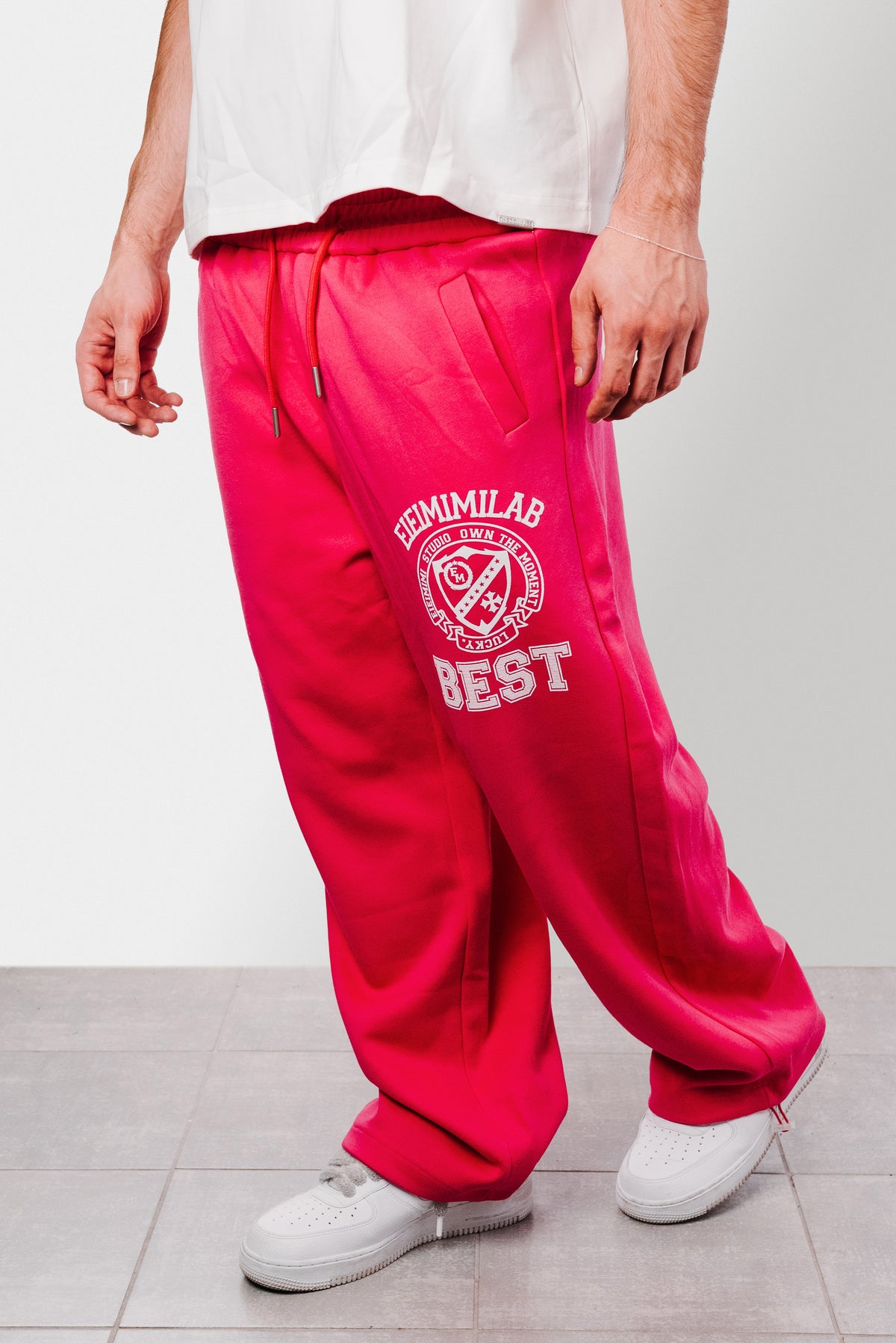 DOUBLE COLLEGE FUCSIA SWEATPANTS - Shoebuya Design
