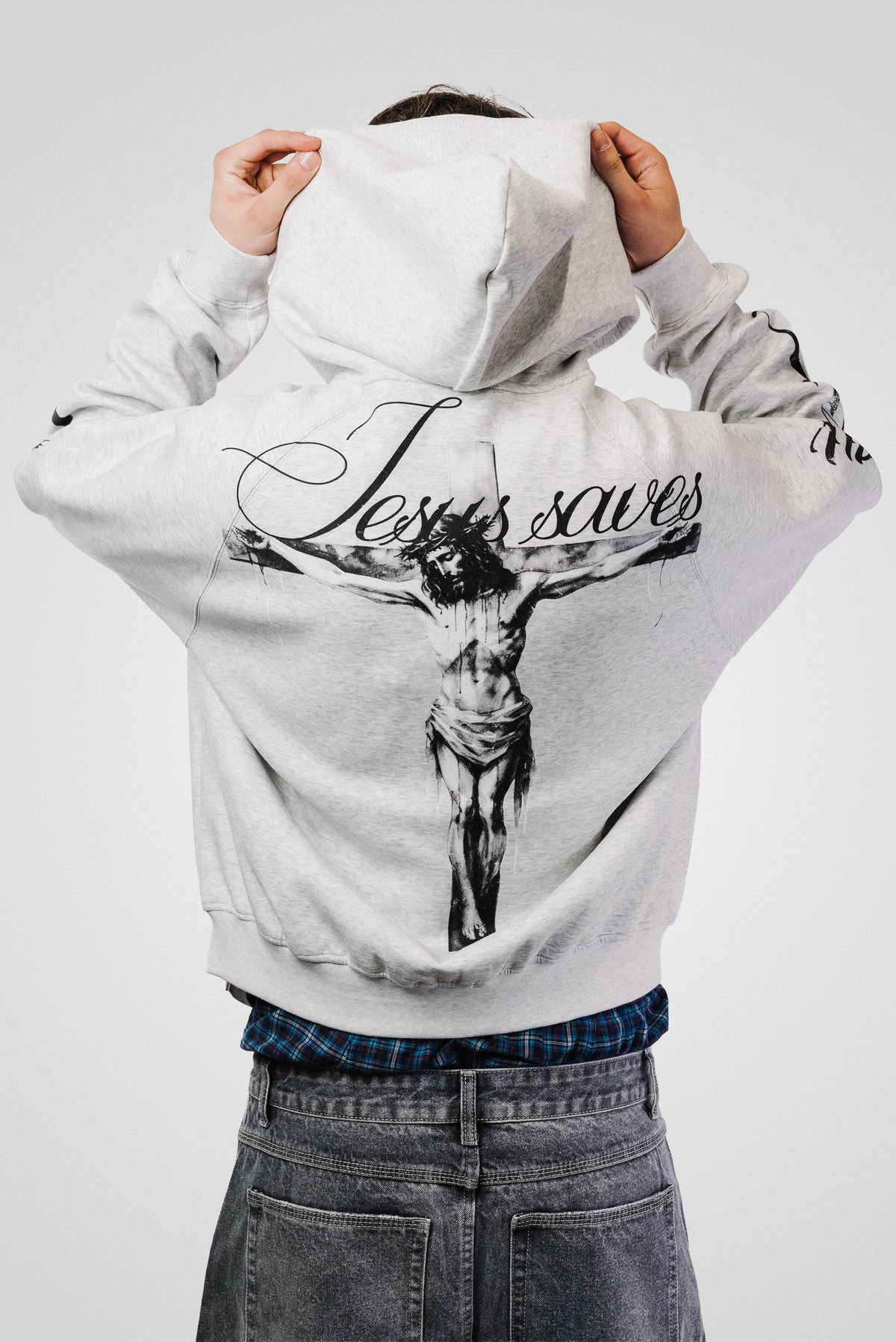 THANK YOU LORD GREY HOODIE - Noissey Brand