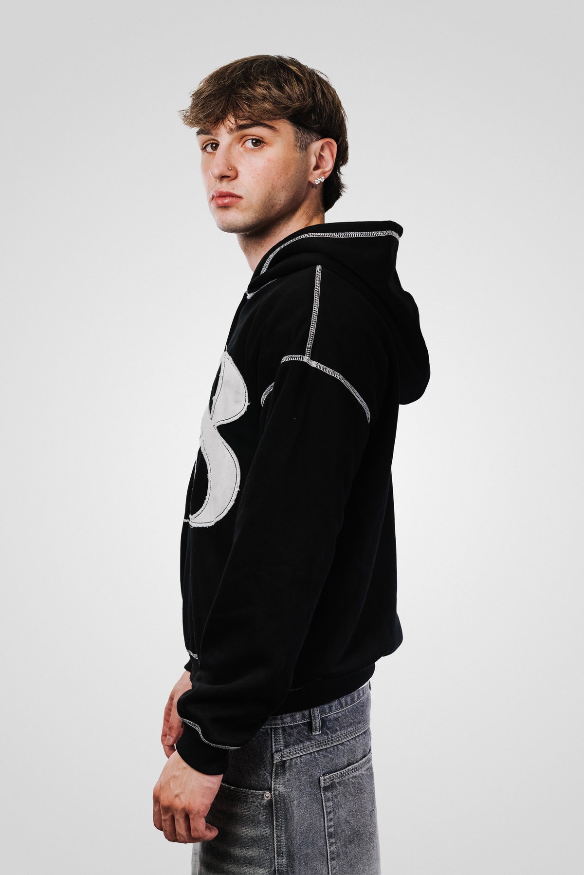 88 PATCH BLACK HOODIE - Shoebuya Design