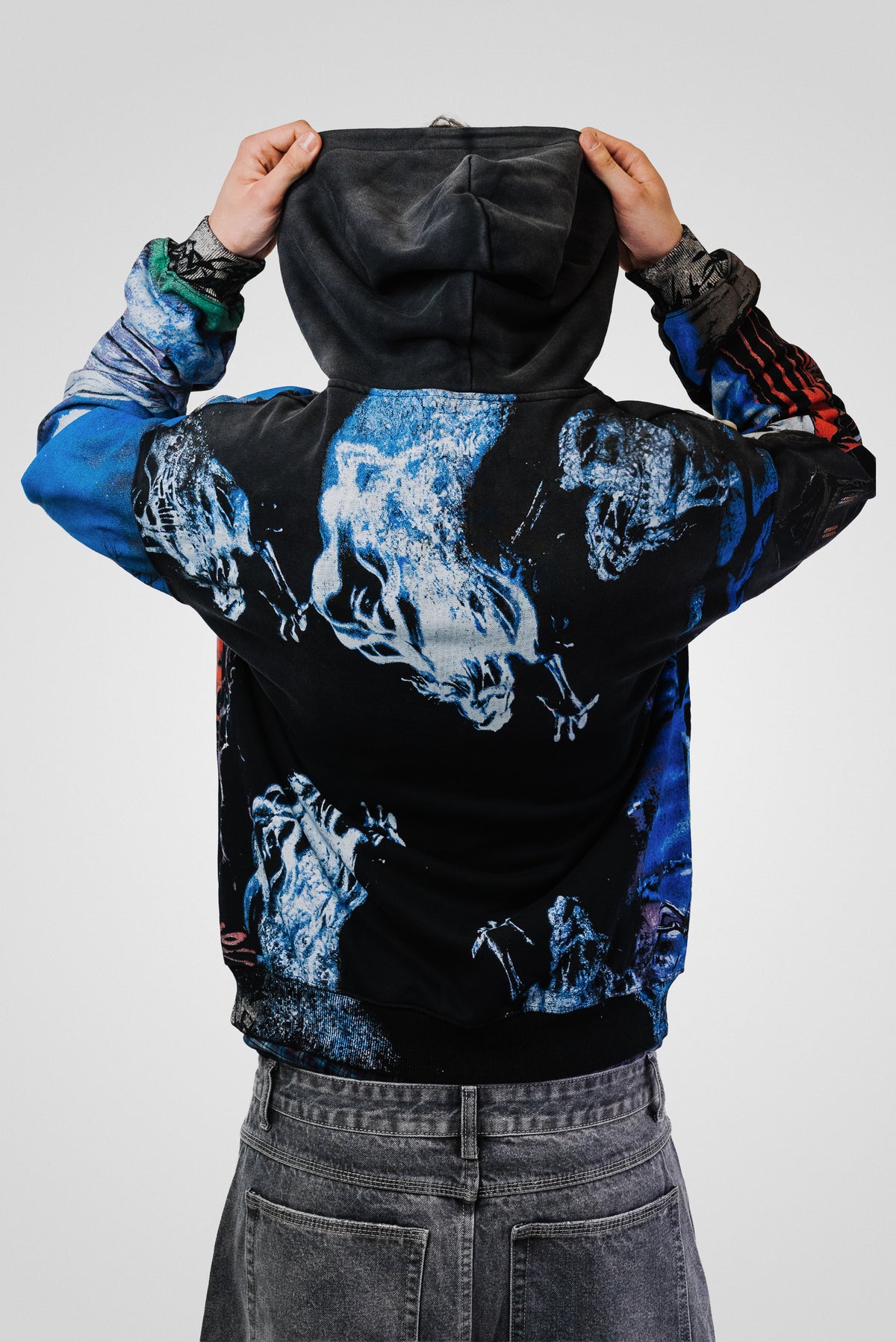 SCARY WASHED BLACK HOODIE - Shoebuya Design