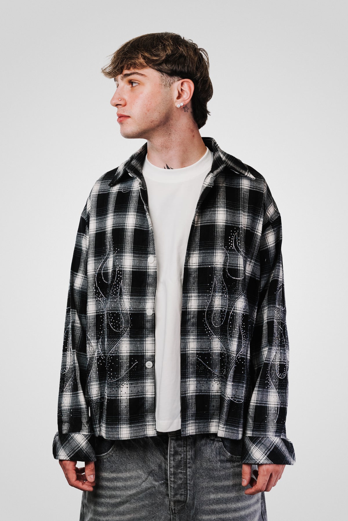 CHESS FLAME GLITTER FLANELLA SHIRT - Replacement Brand