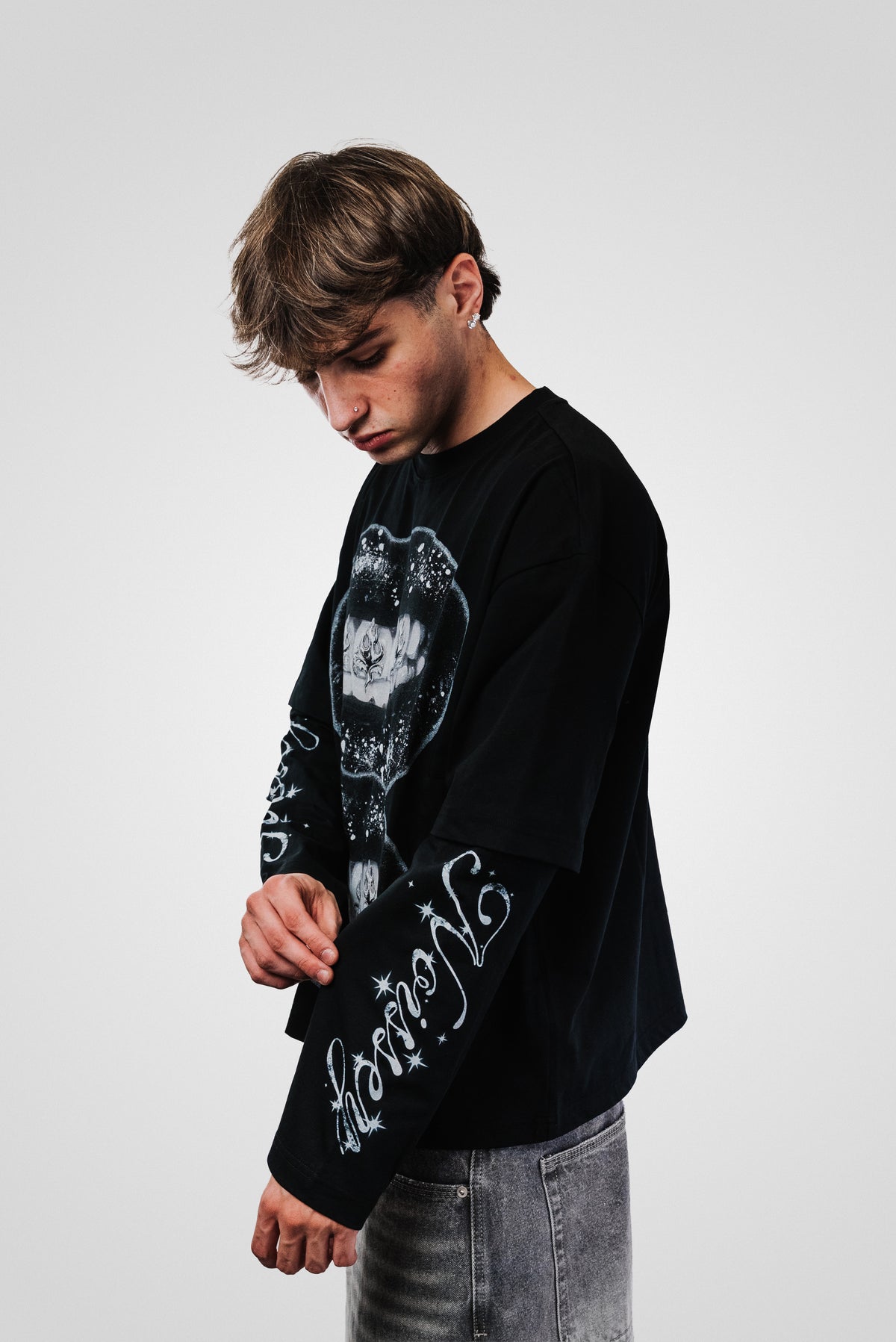 FLAME GRILLZ BLACK DOUBLE LONGSLEEVE - Noissey Brand