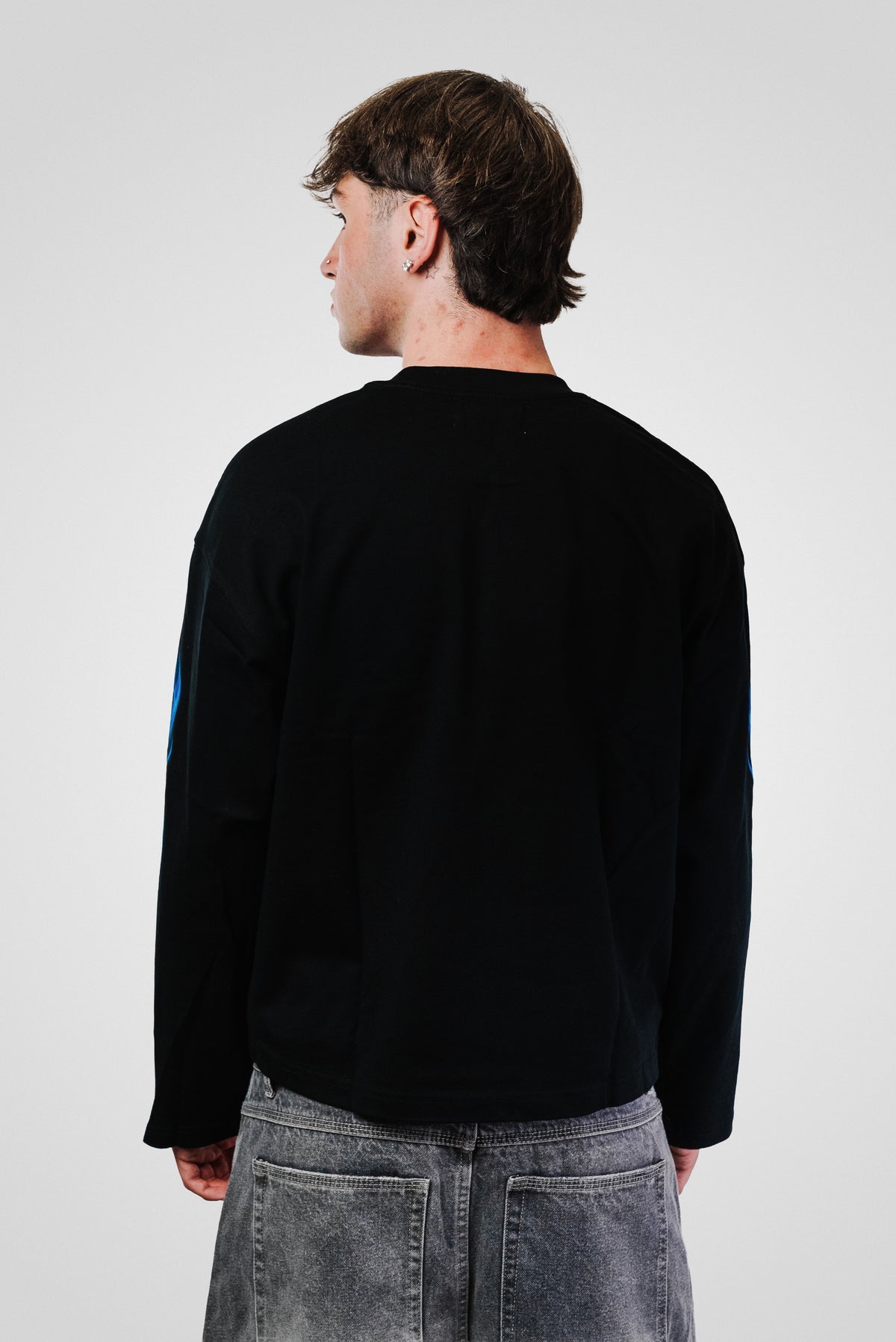 GREGORIAN BLUE NEON BLACK LONGSLEEVE - Shoebuya Design
