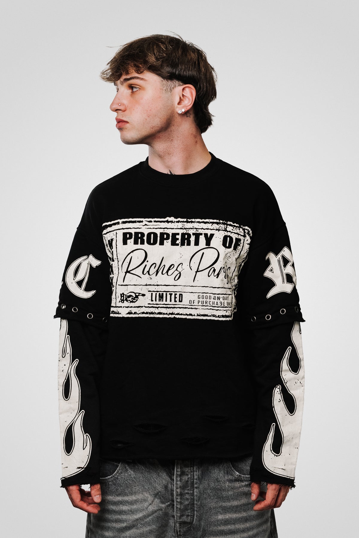 PROPERTY DOUBLE BLACK LONGSLEEVE - Riches Paris