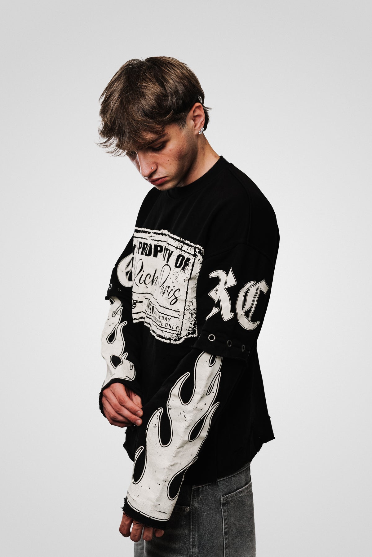 PROPERTY DOUBLE BLACK LONGSLEEVE - Riches Paris