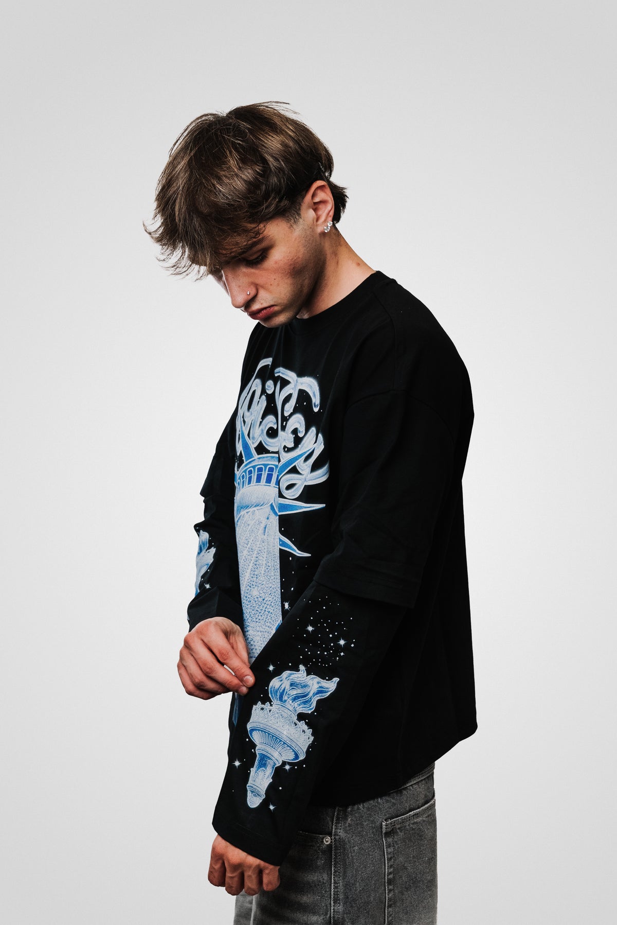 STATUE NY BLACK DOUBLE LONGSLEEVE - Noissey Brand