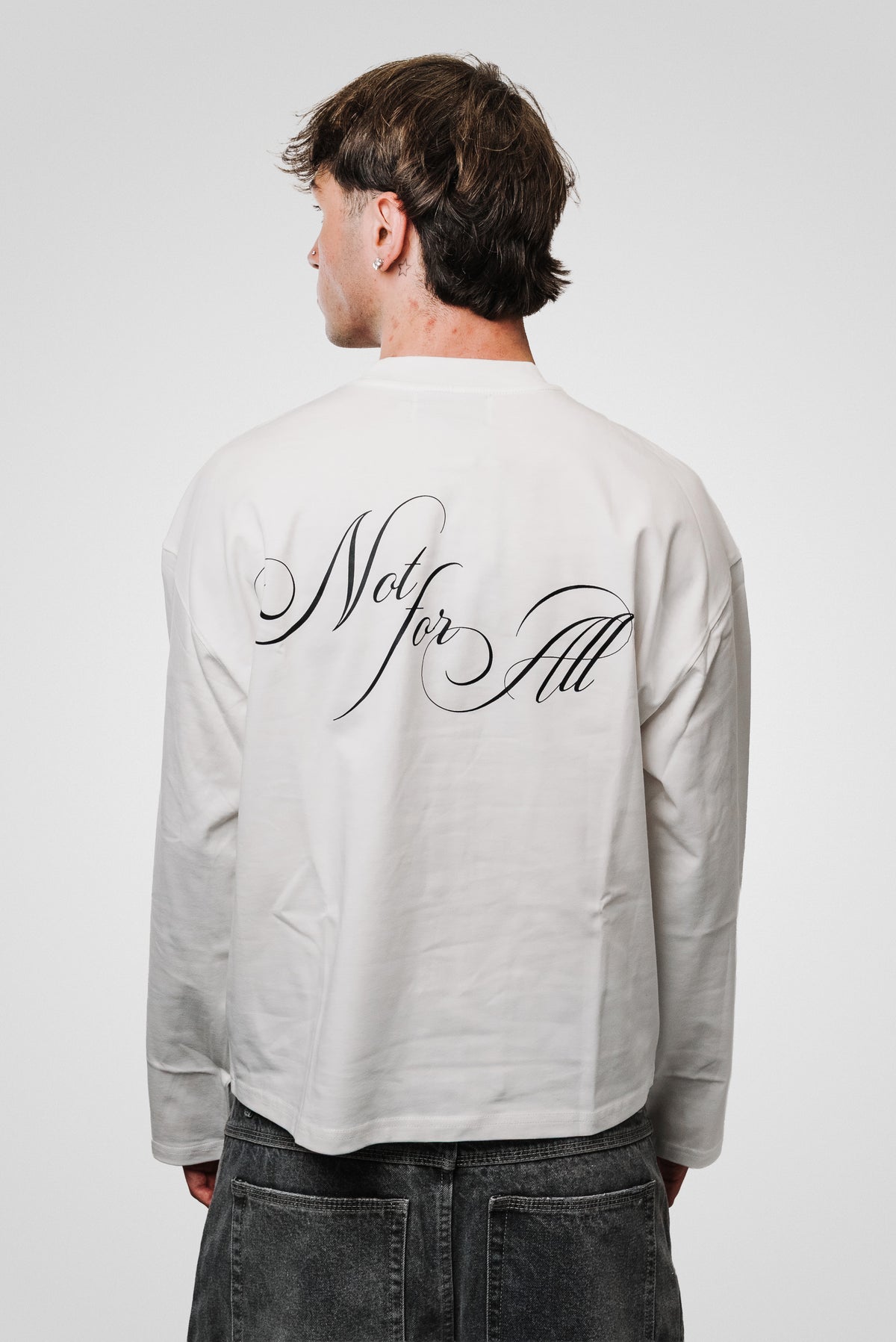 NOT FOR ALL WHITE BOXY LONGSLEEVE - TheDoubleE
