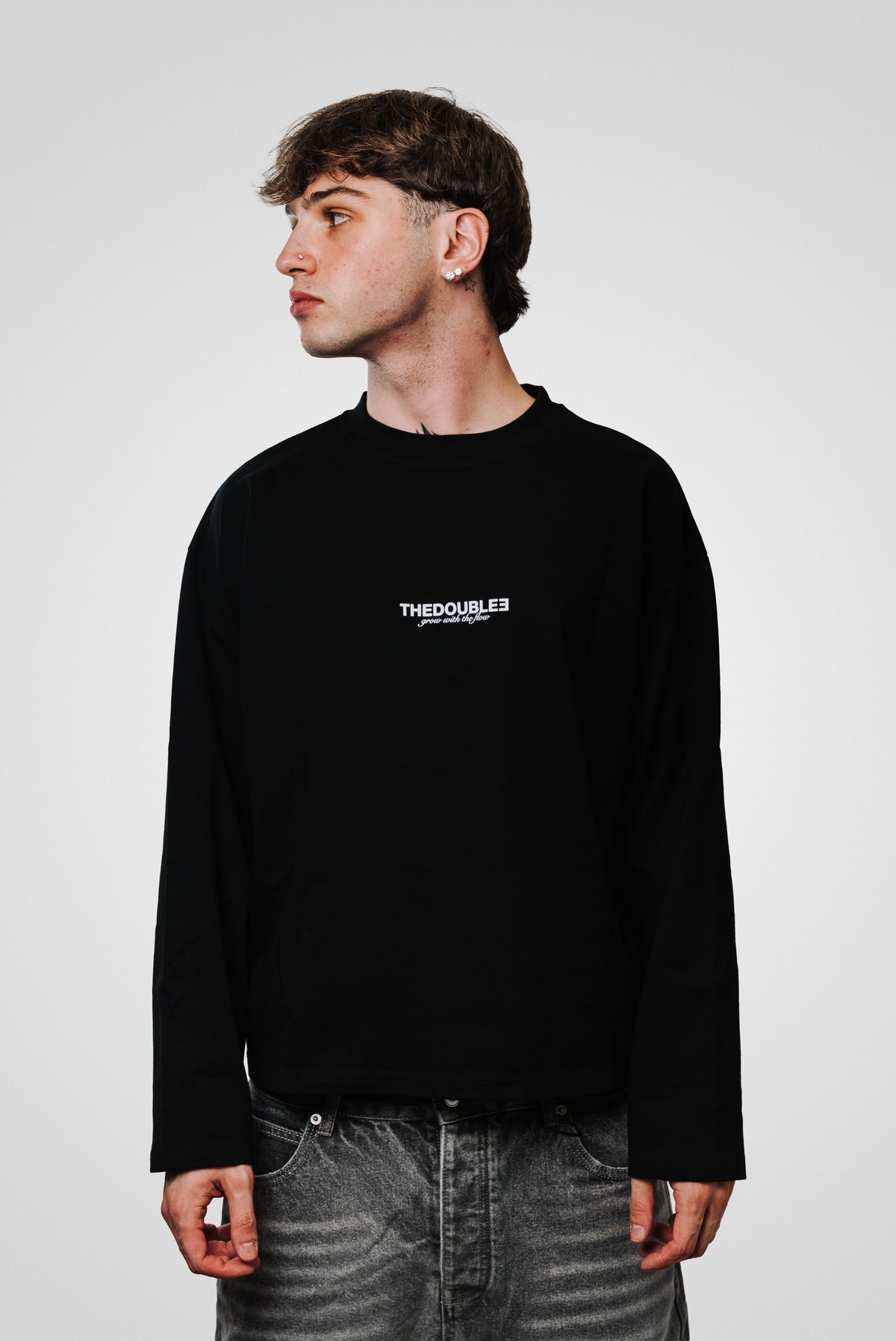 NO PLANS TONIGHT BLACK BOXY LONGSLEEVE- TheDoubleE