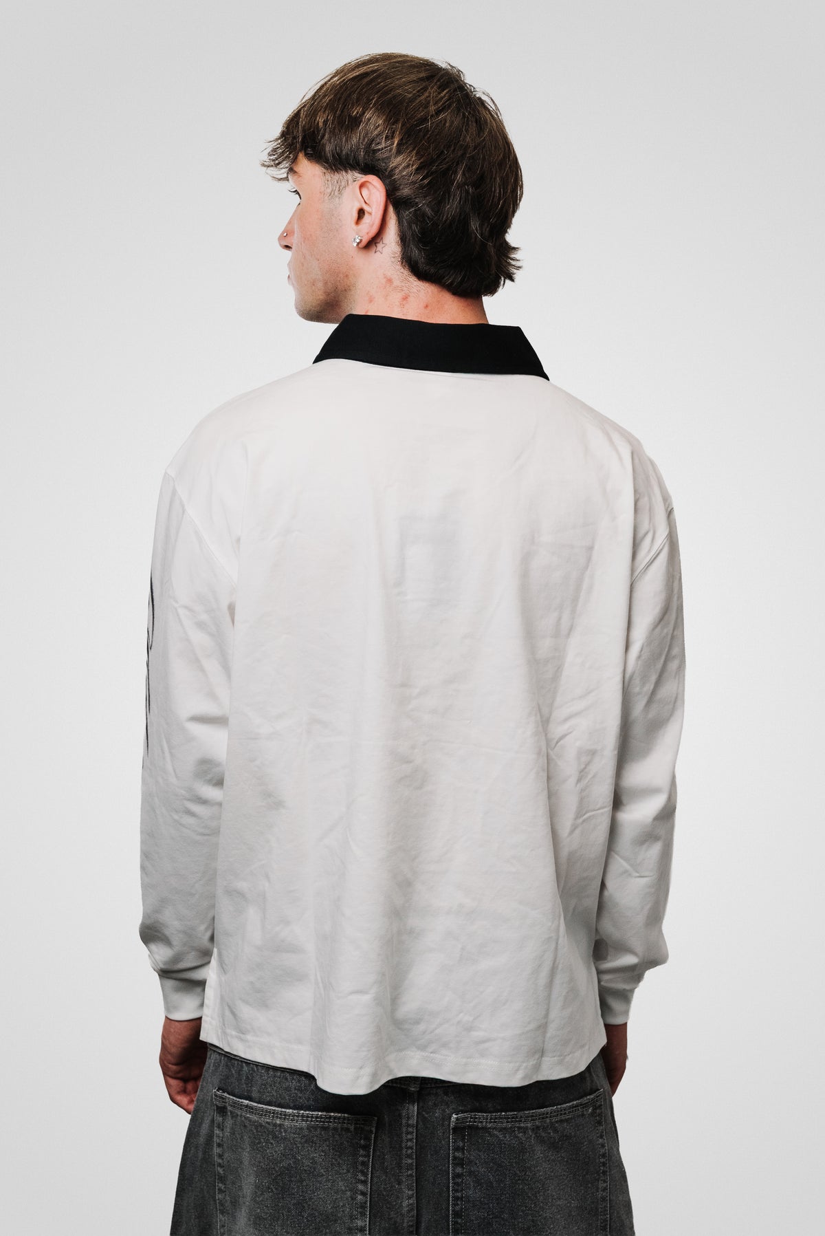 B&W MOUTH WHITE BOXY POLO LONGSLEEVE - Noissey Brand