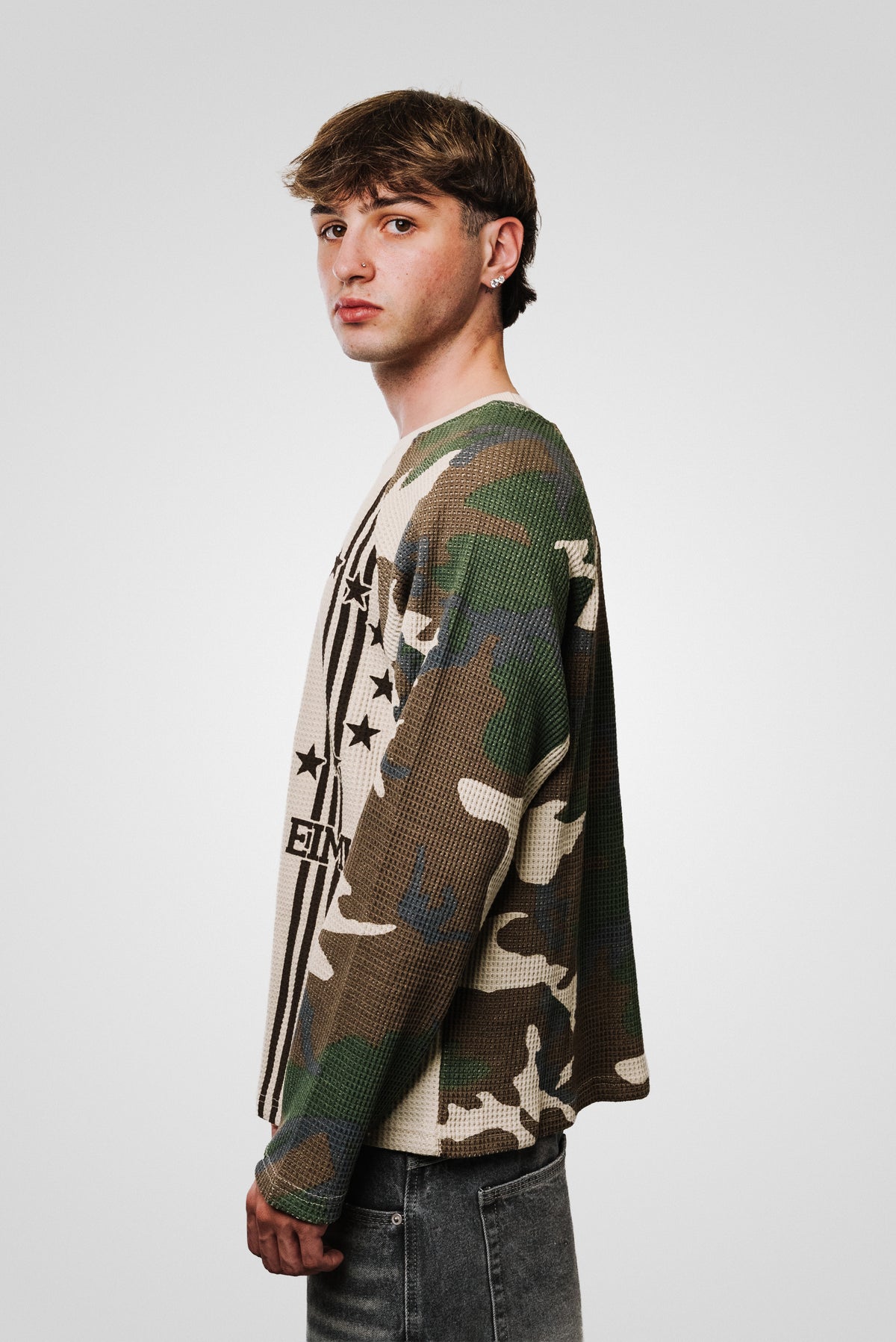 07 STAR CREAM CAMO WAFFLE LONGSLEEVE - Shoebuya Design