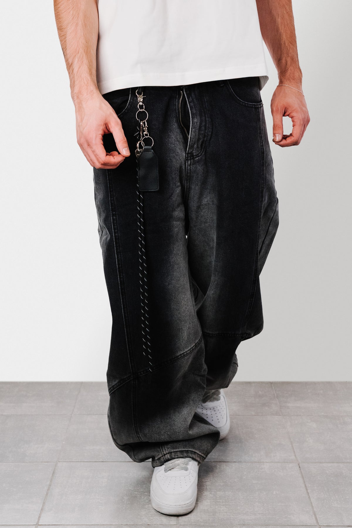 KEYS SUPER BAGGY GREY JEANS - Shoebuya Design