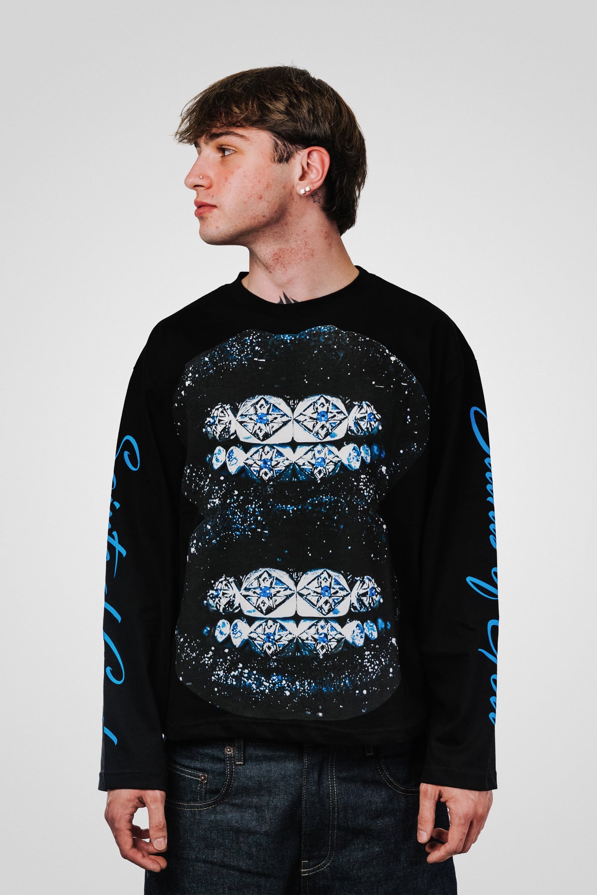 BLUES GRILLZ BOXY BLACK LONGSLEEVE - Replacement Brand