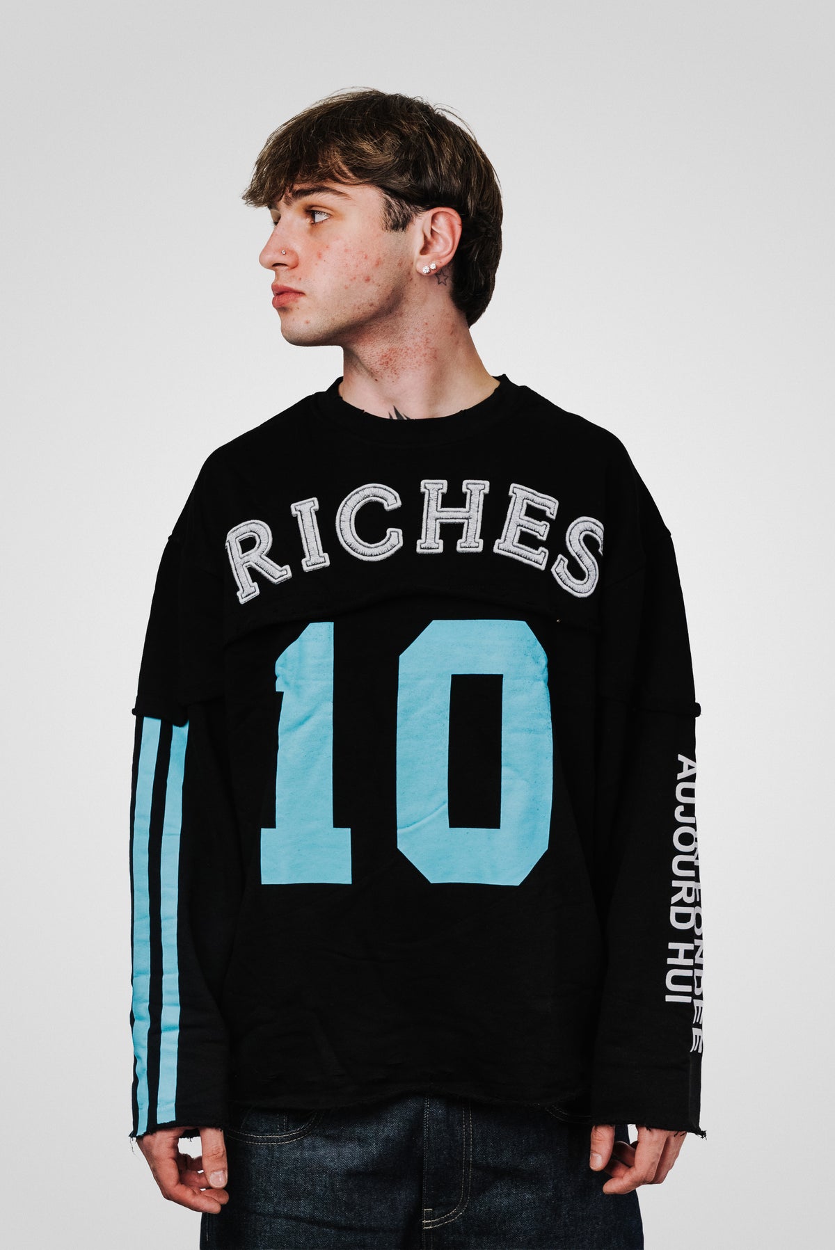 10 BLUE RICHES BLACK LONGSLEEVE - Riches Paris