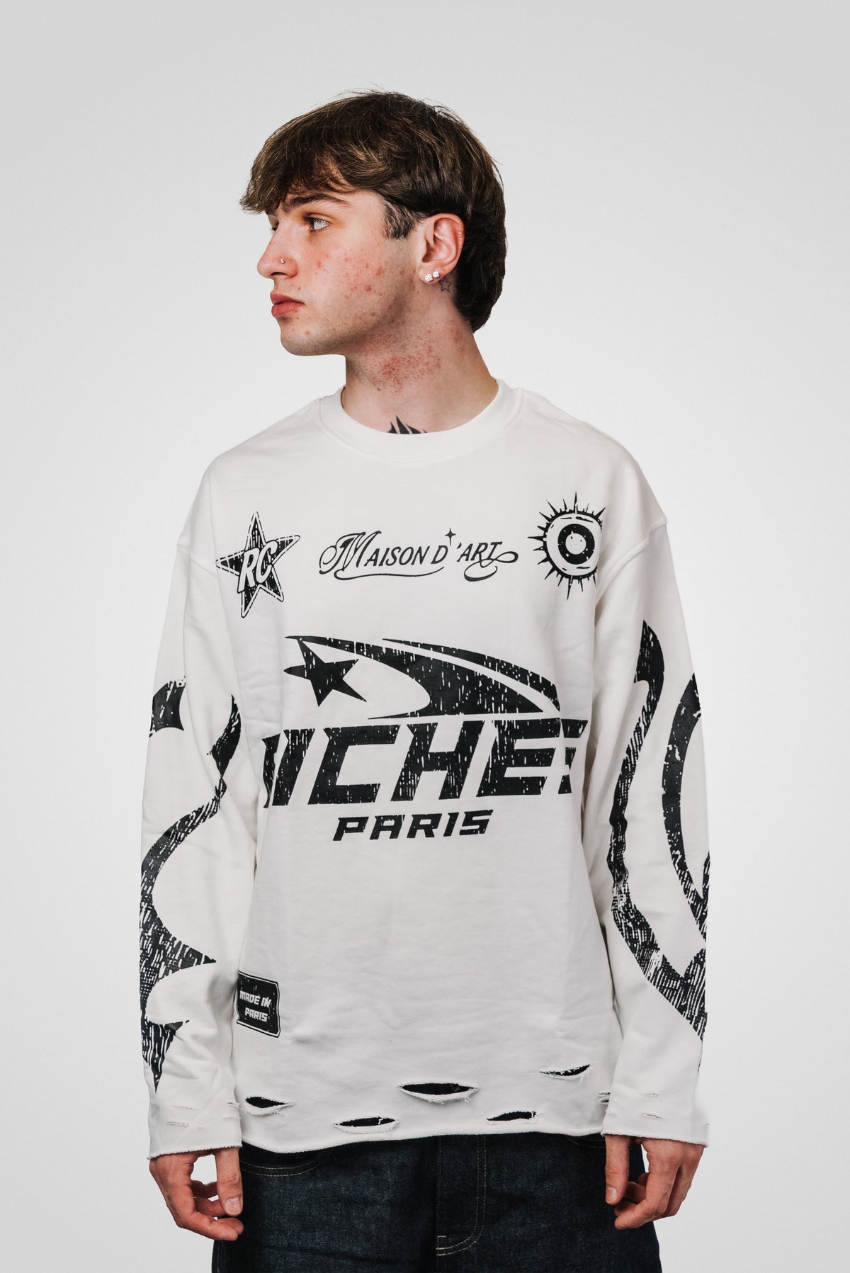 MAISON ART WHITE LONGSLEEVE - Riches Paris