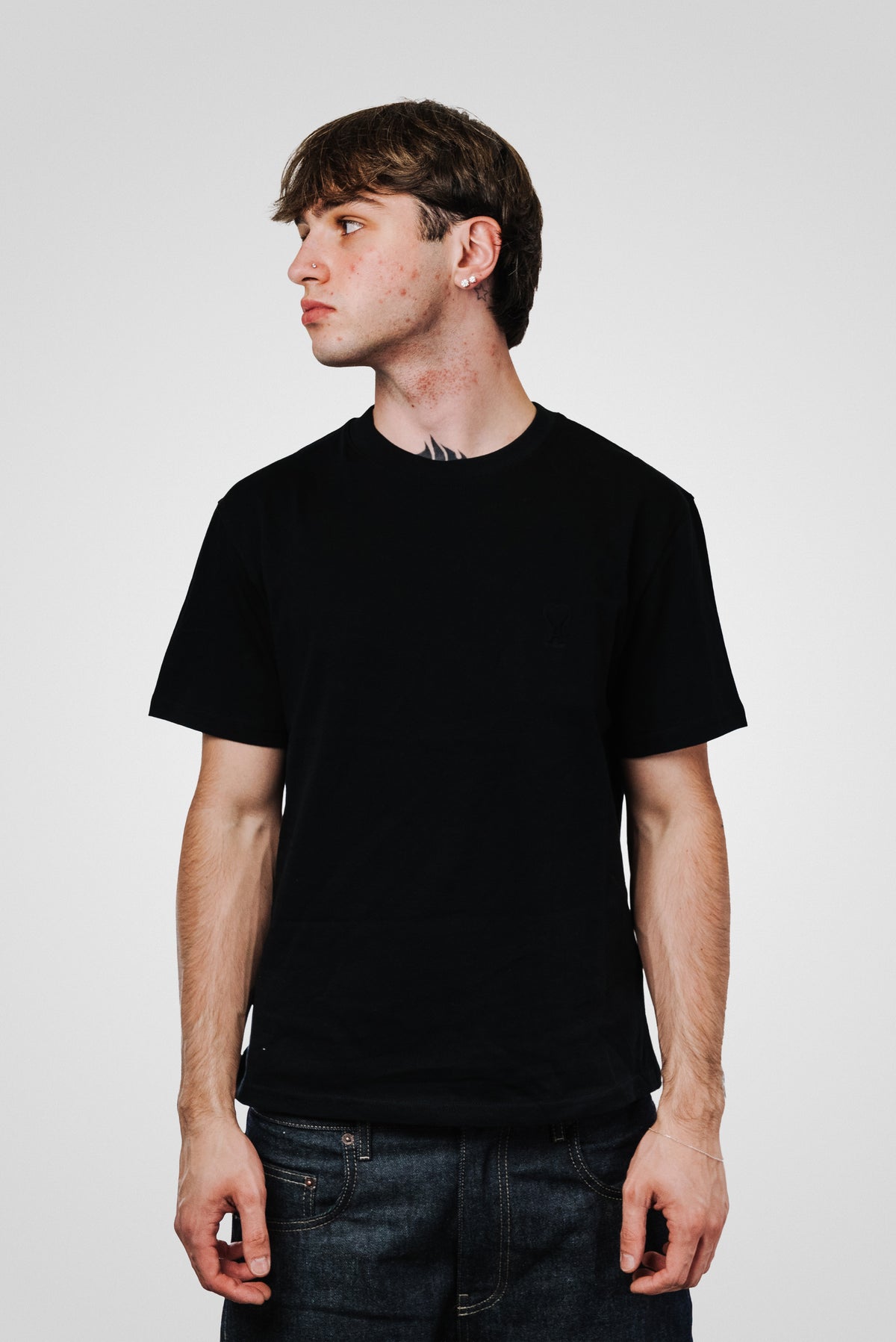 AMI PARIS CLASSIC LOGO BLACK TEE