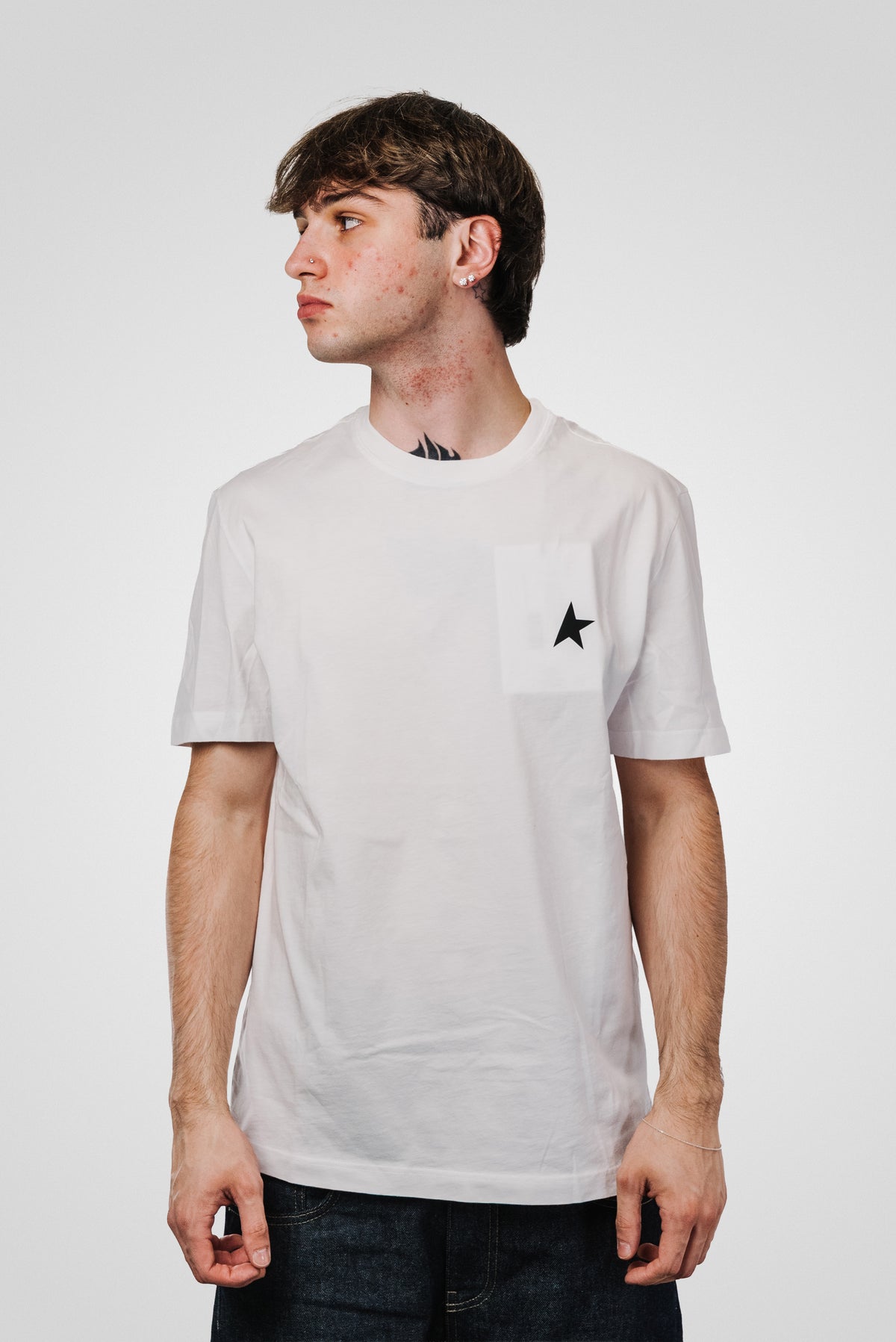 GOLDEN GOOSE STAR ICON LOGO WHITE TEE