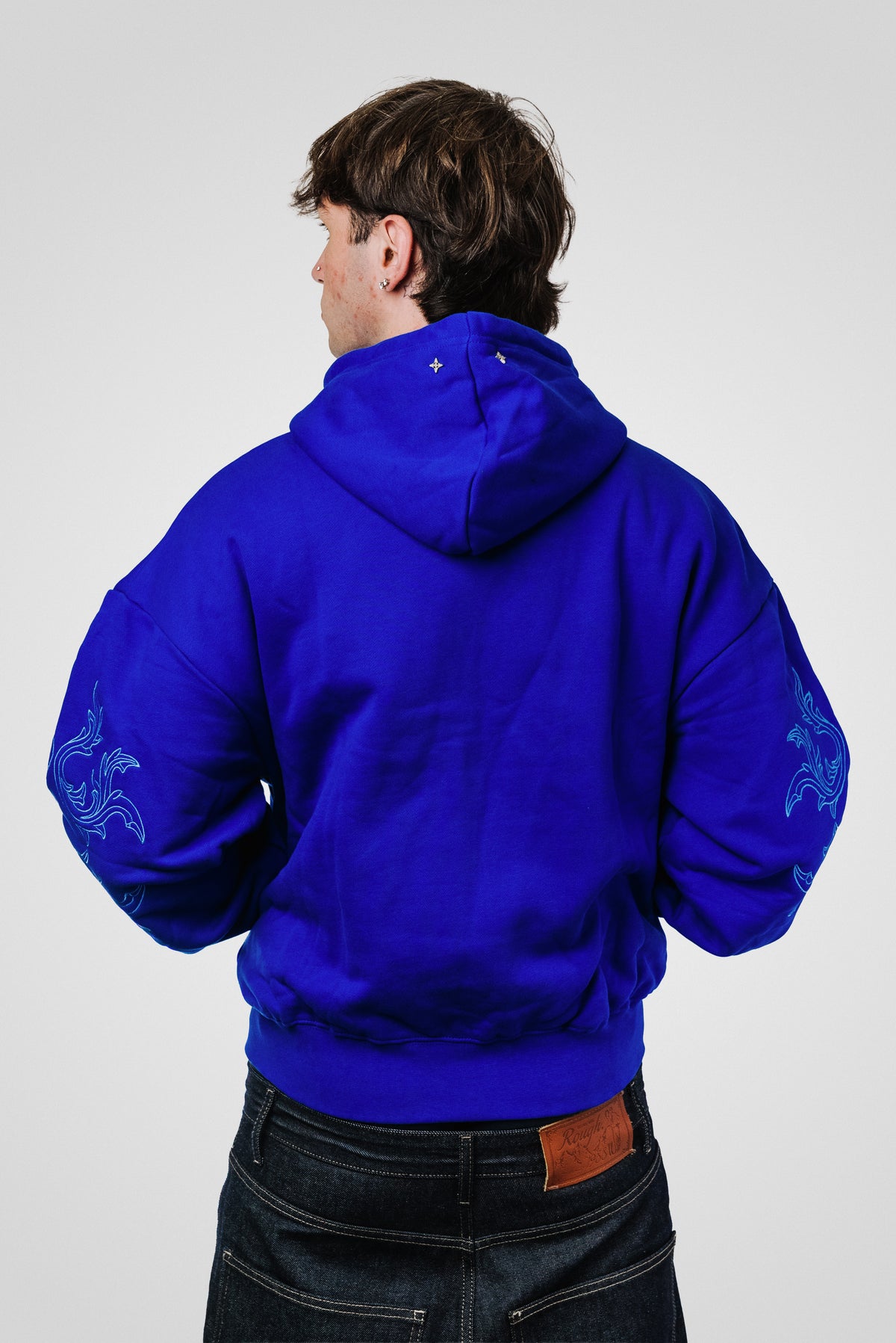 RENAISSANCE EMBROIDERED HOODIE BLUE - Mon Elysee