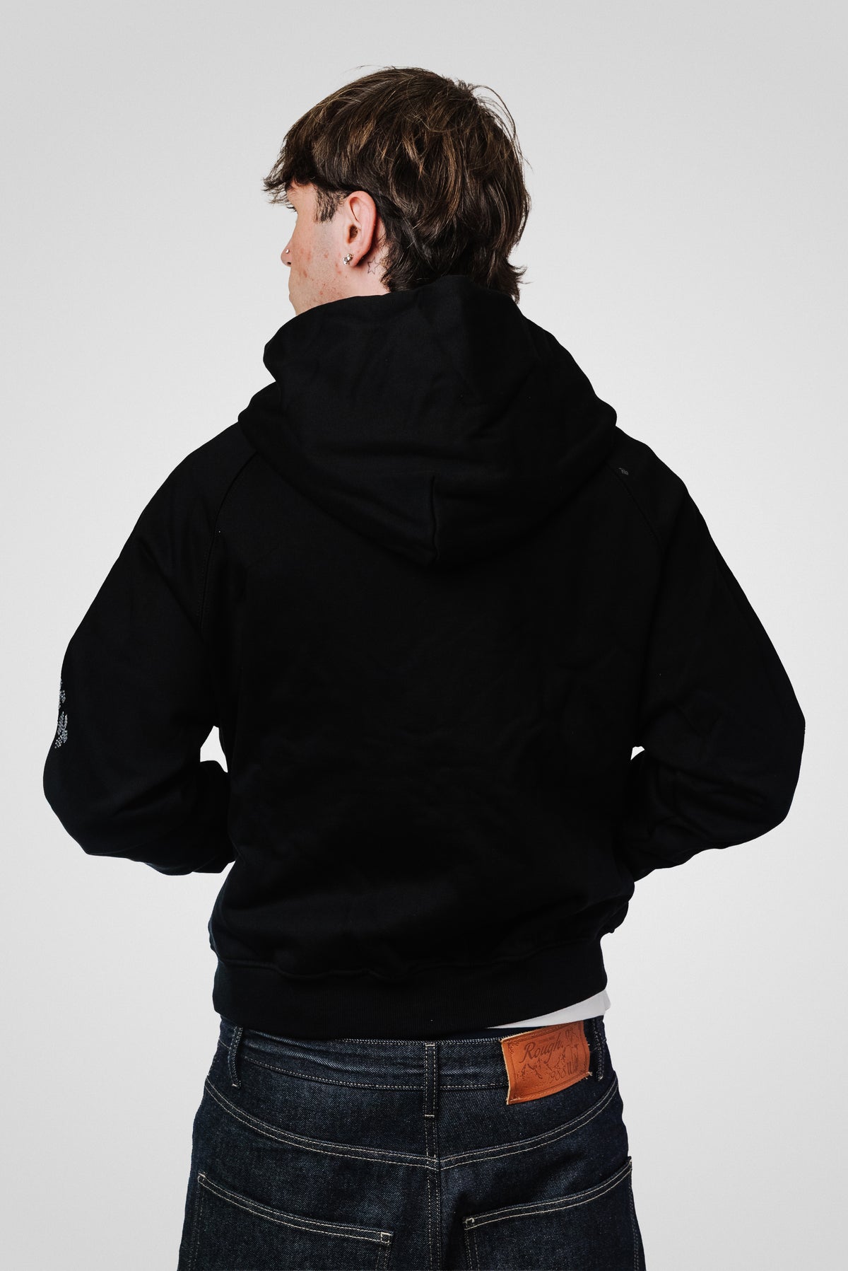 CROSS GLITTER BLACK ZIP HOODIE - Noissey Brand
