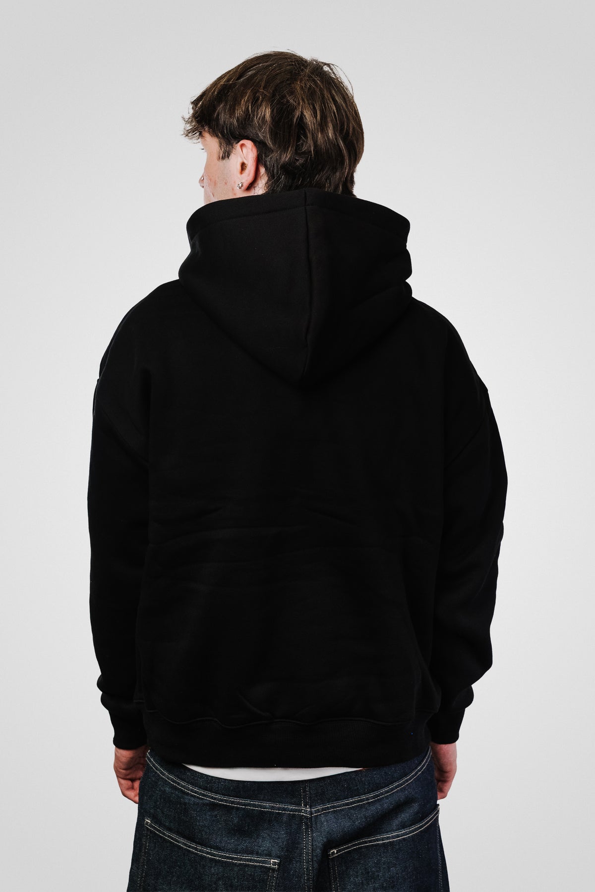 FELPA CON CAPPUCCIO ED INSERTI FUR TAG BLACK - PXP Brand