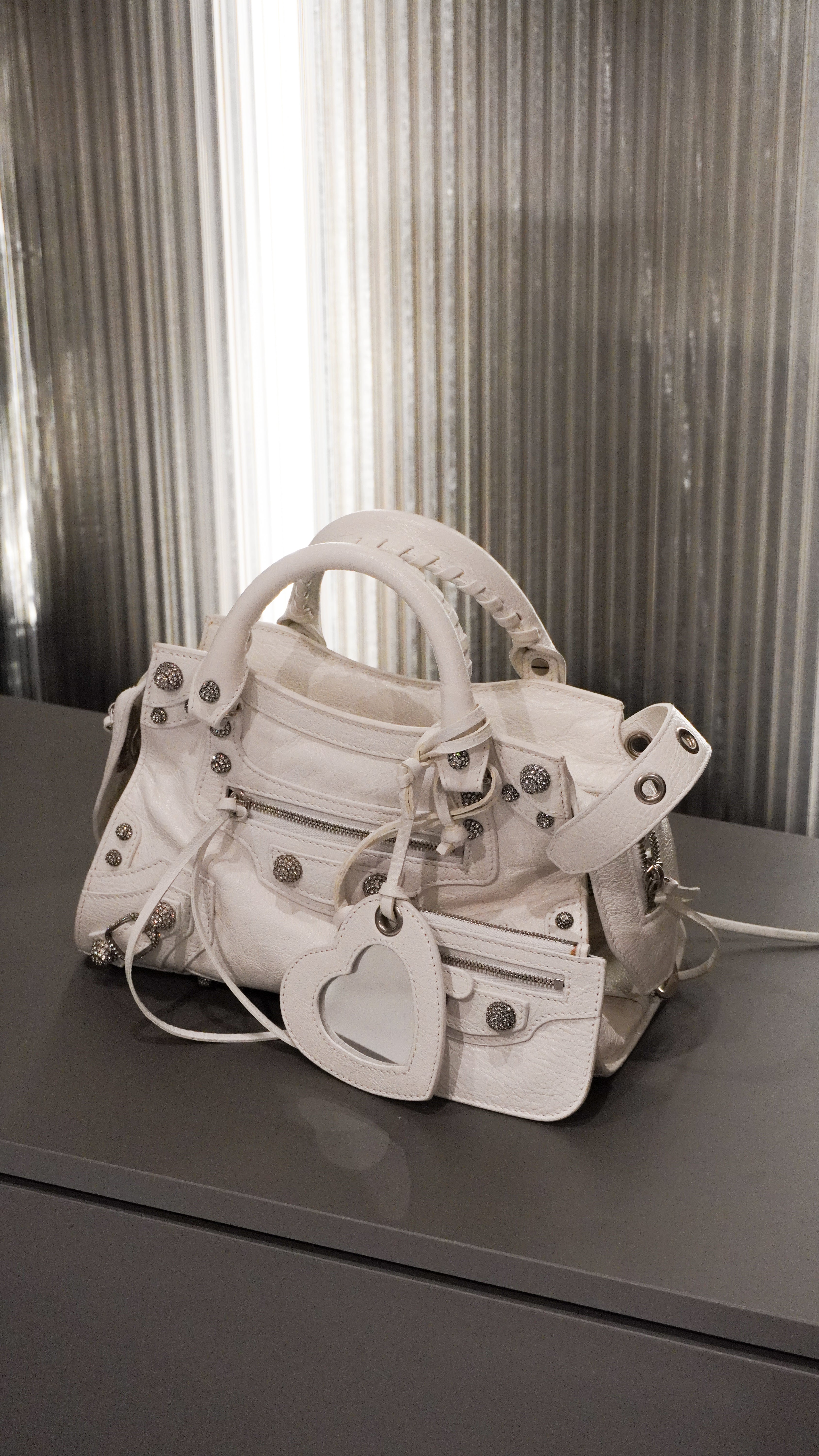 BALENCIAGA BORSA LE CITY NEO CAGOLE XS OPTIC WHITE