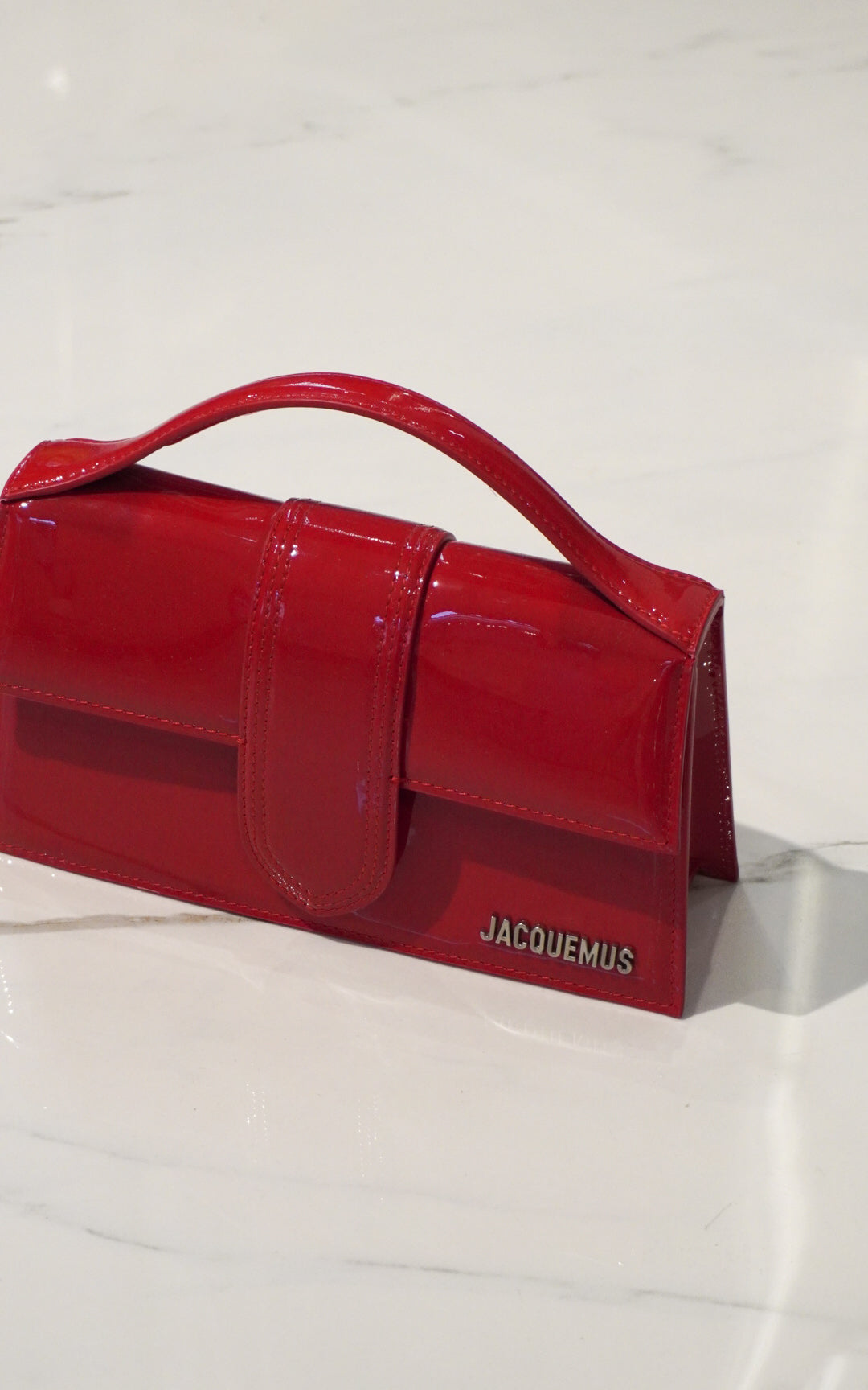 JACQUEMUS LE GRAND BAMBINO CROSSBODY FLAP BAG LUCID RED