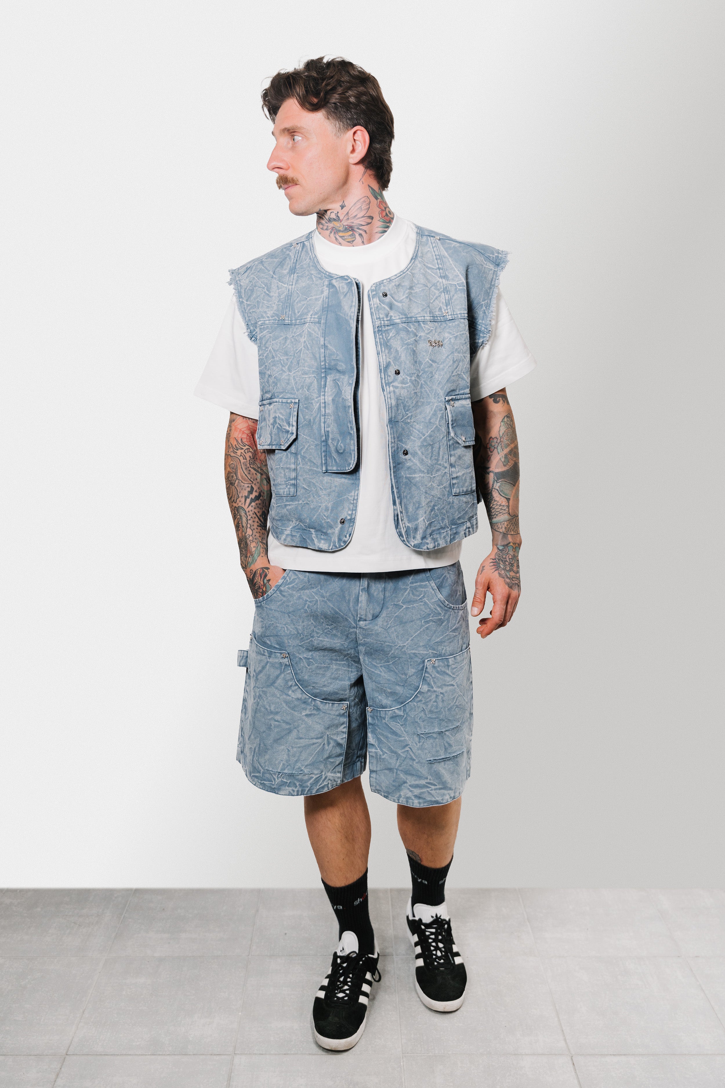 KAIROH DENIM SUIT SET WASHED GREY - Mon Elysee