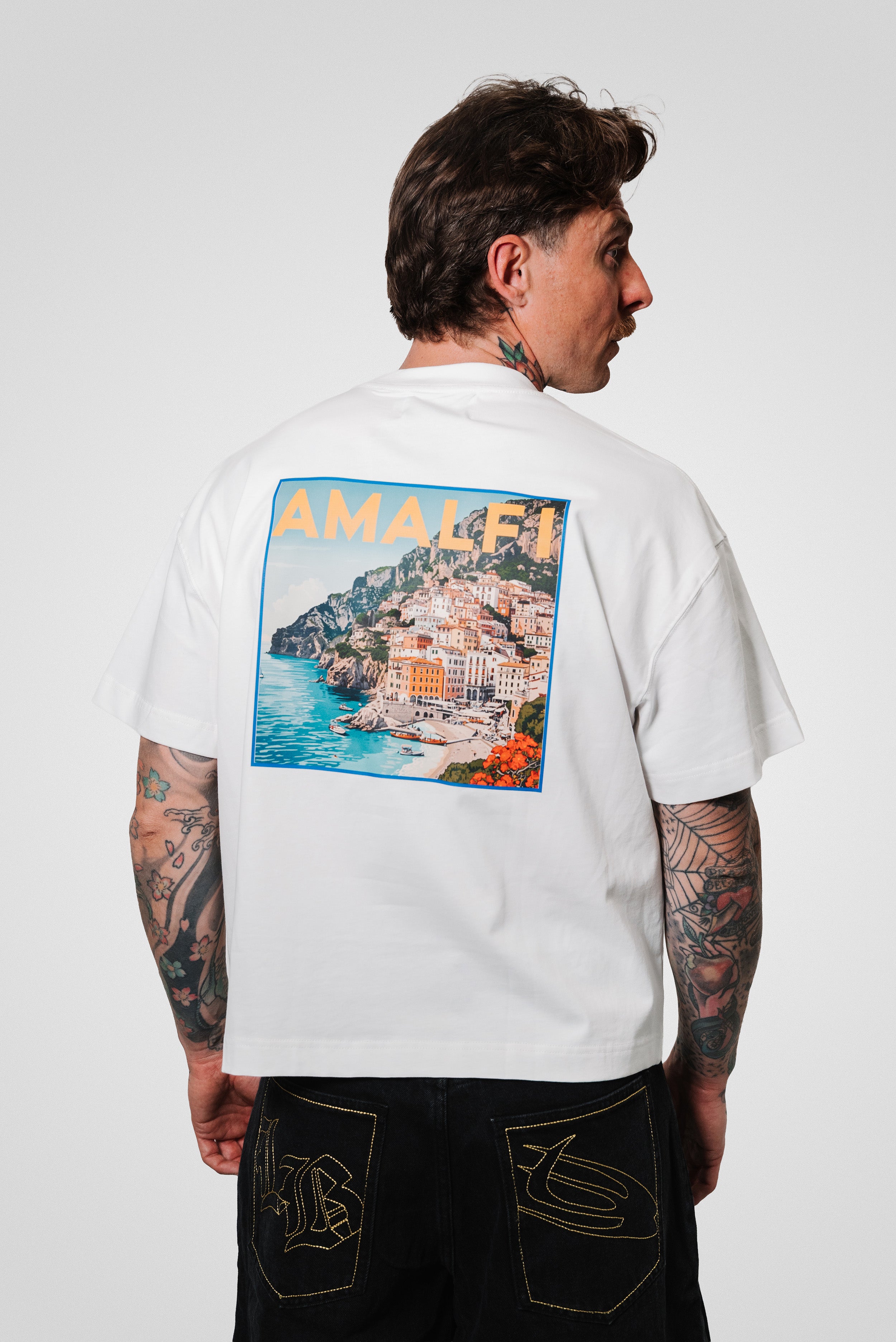 AMALFI BOXY TEE WHITE - Shoebuya Design