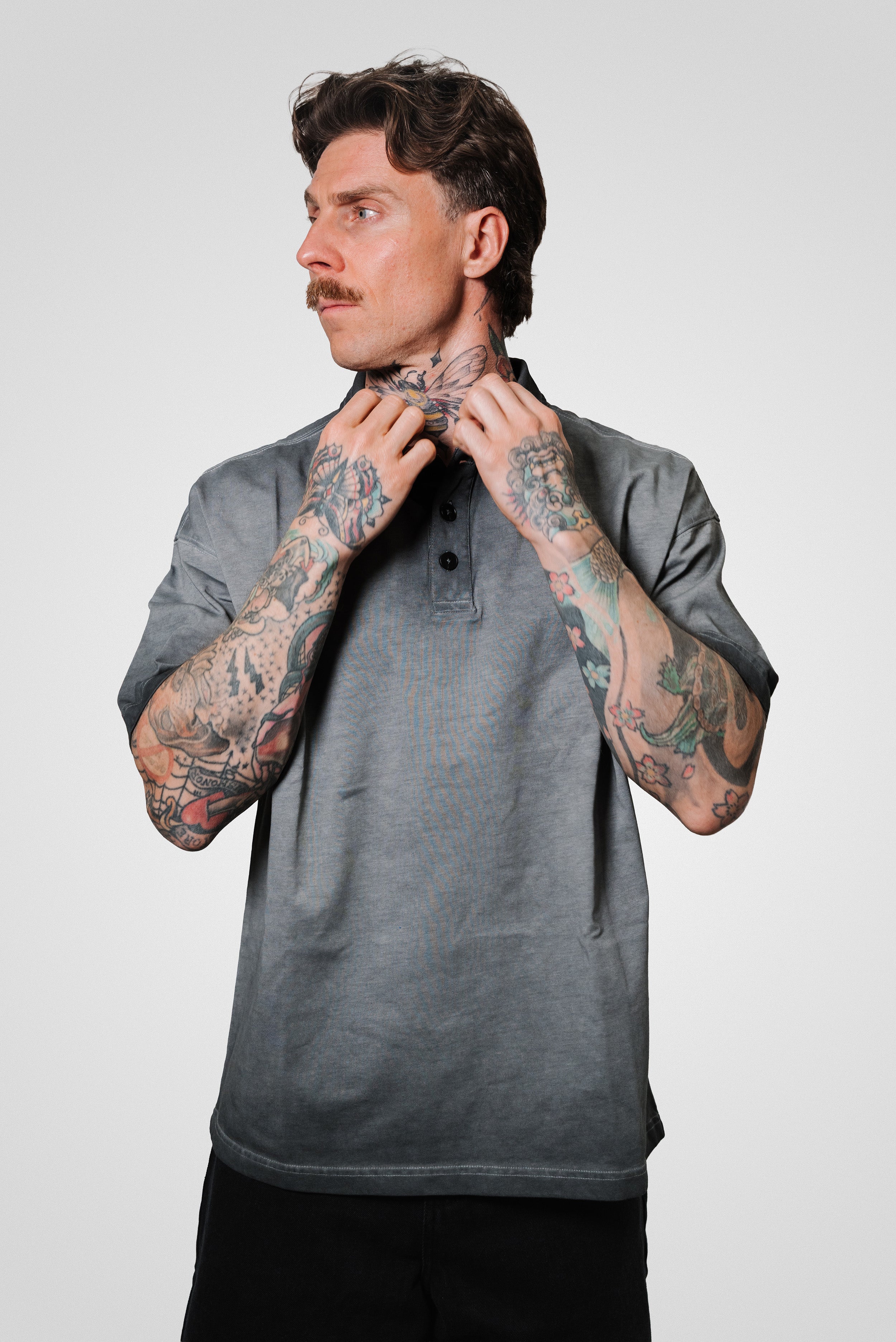 POLOS WASHED BLACK BASIC TEE - Replacement Brand